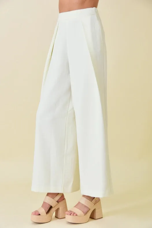 Front Pleat Tailored Pant IVORY