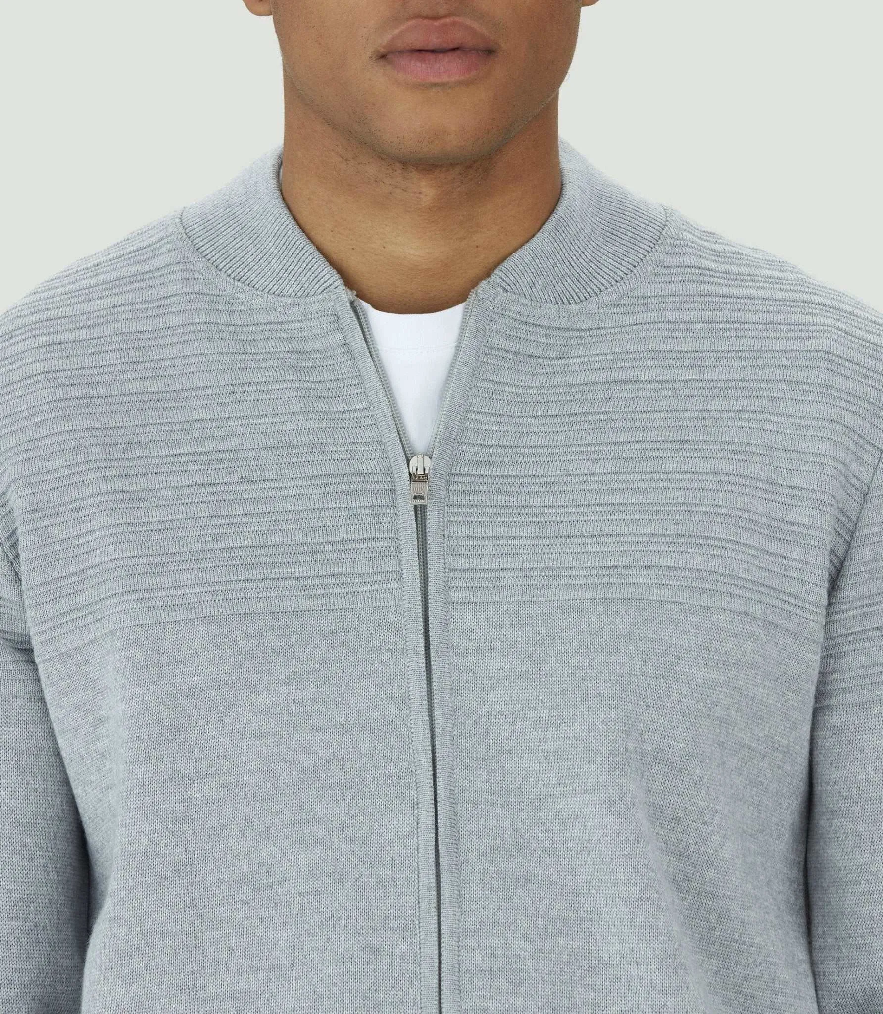 Gilet zippé col teddy laine gris "Lawson"