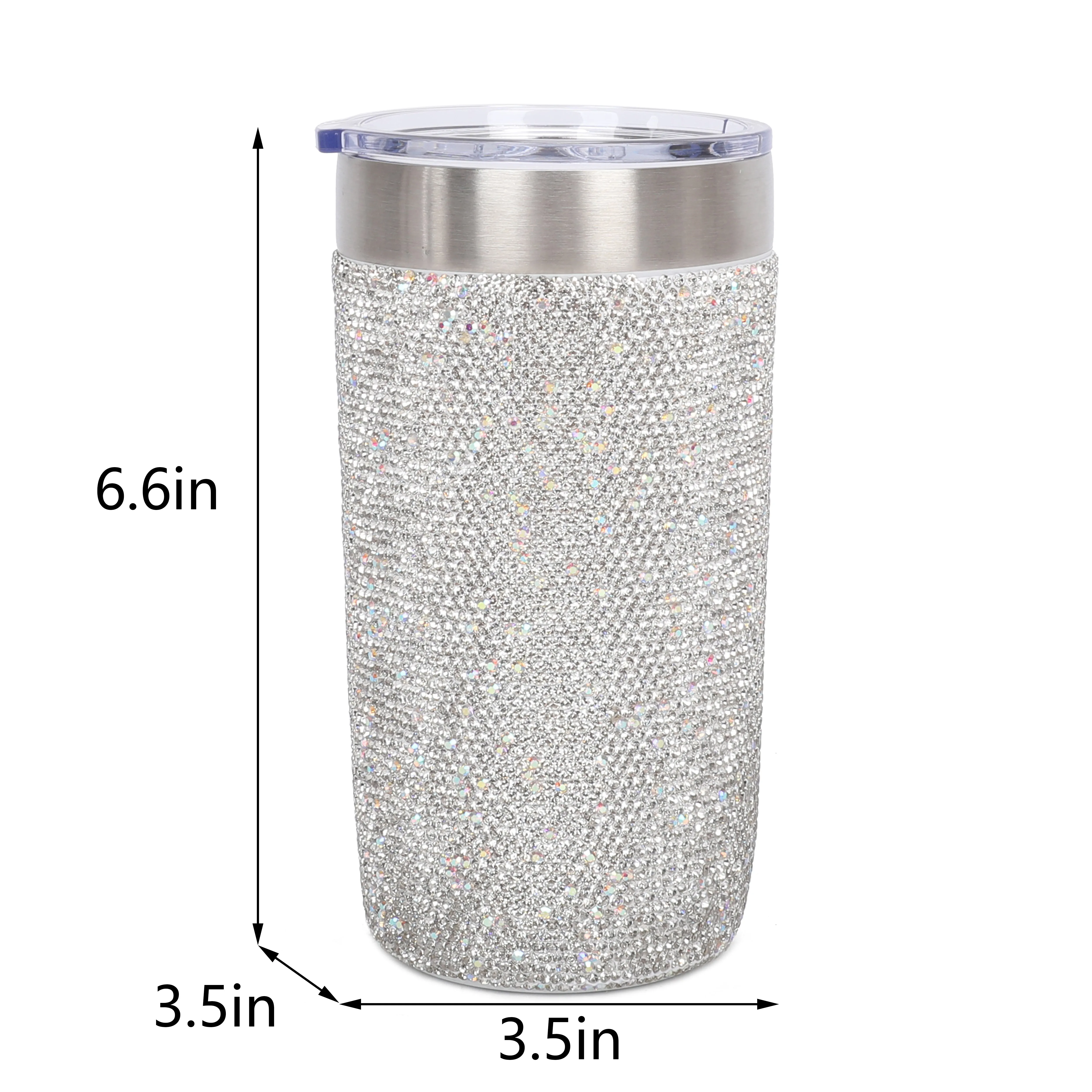 GLITZ & GLAM TRAVEL MUG: CRYSTAL FASHION DESSIGN THERMAL MUG