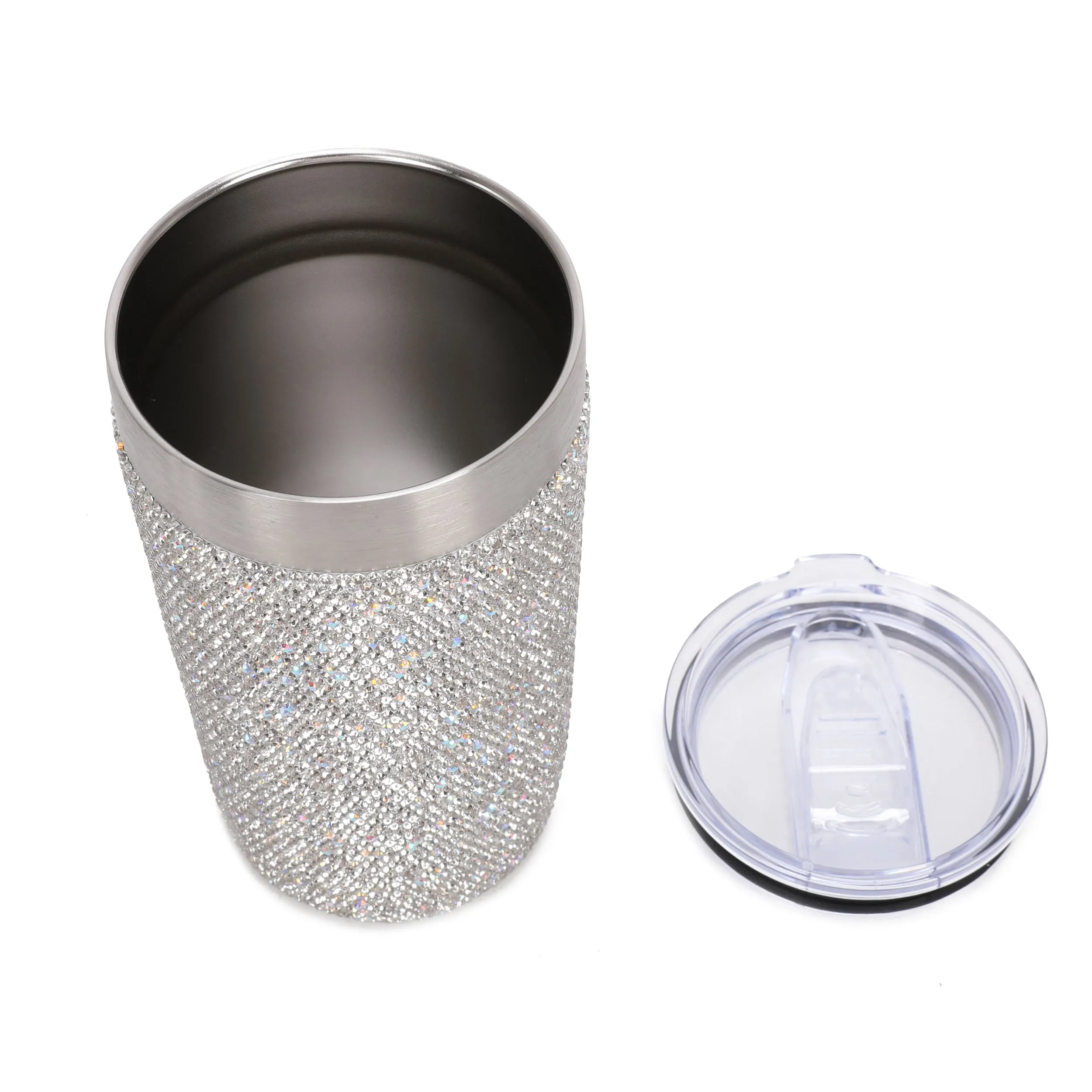 GLITZ & GLAM TRAVEL MUG: CRYSTAL FASHION DESSIGN THERMAL MUG