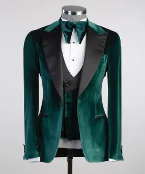 Green Velvet Double-Breasted Tuxedo