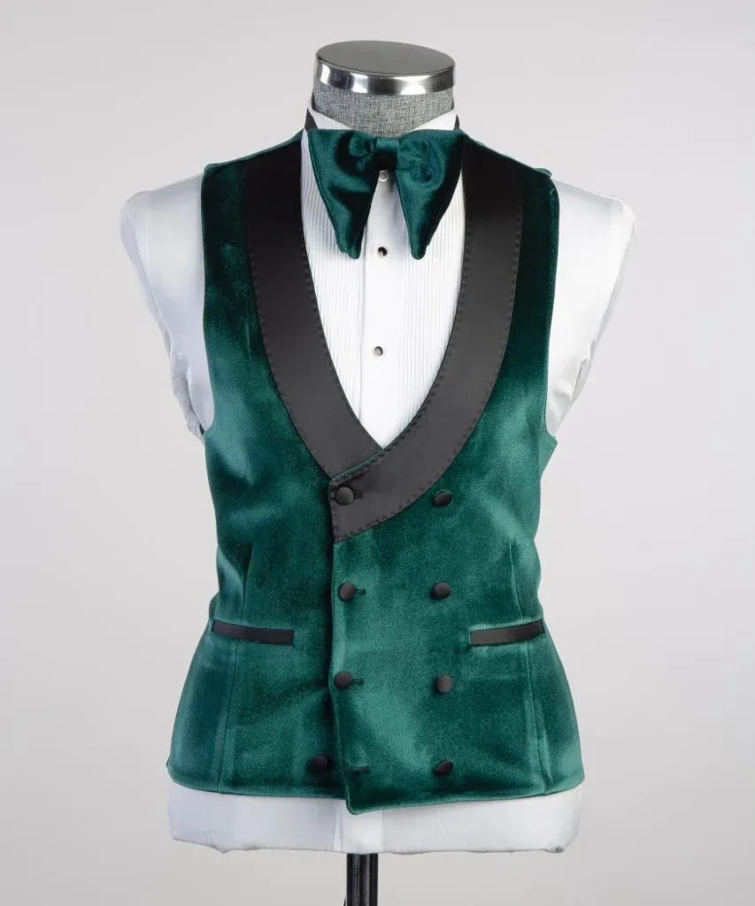 Green Velvet Double-Breasted Tuxedo