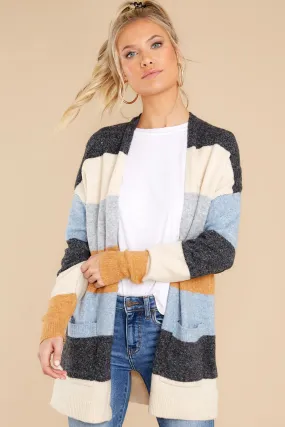 Hear Me Out Grey Colorblock Cardigan