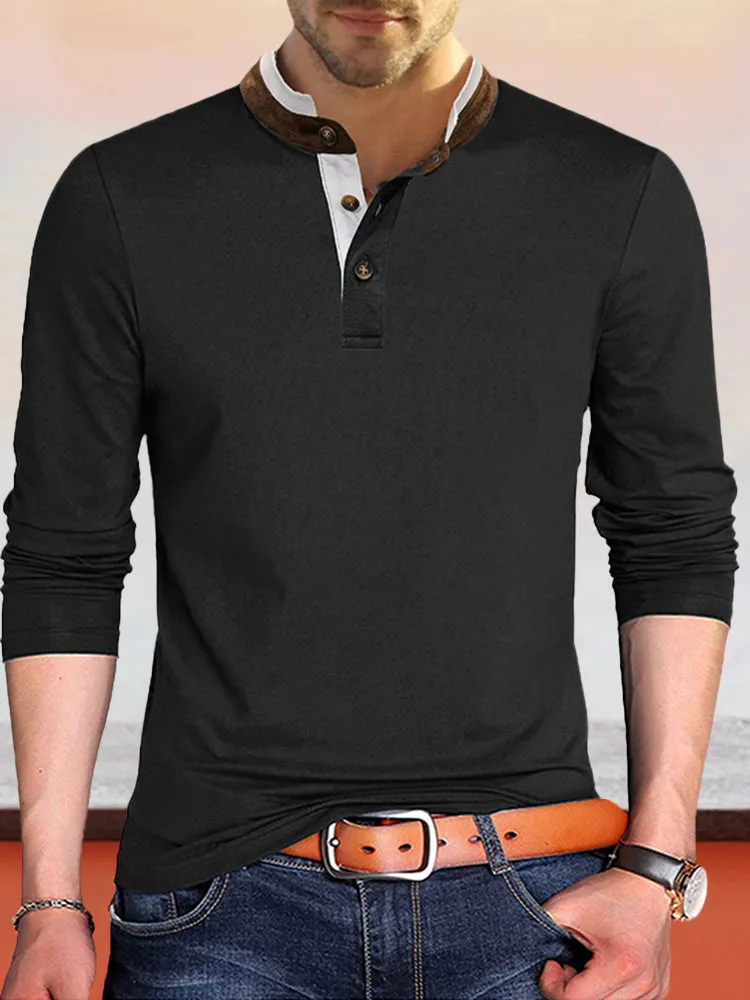 Henry Long Sleeve Bottoming Henley Shirt