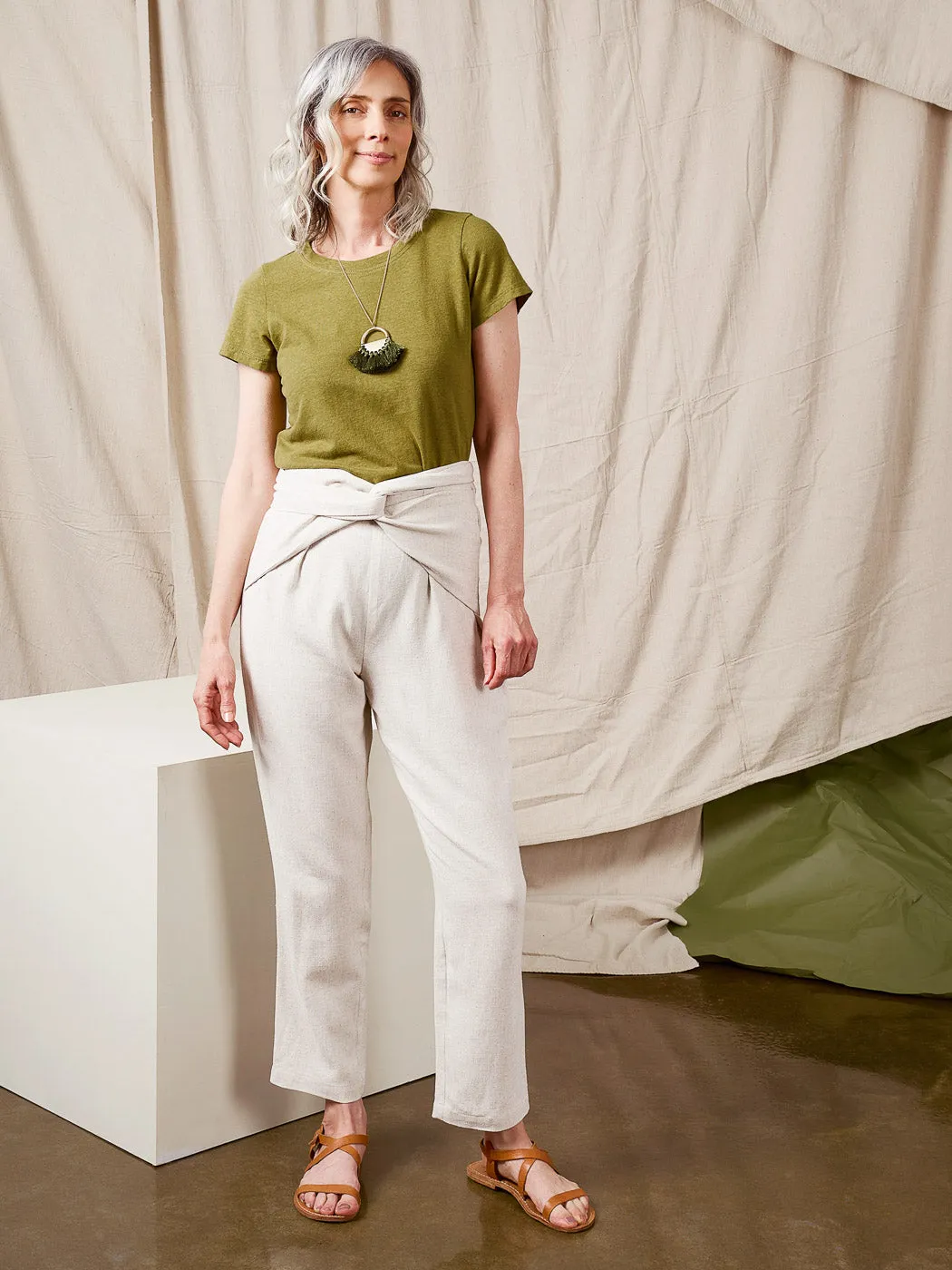 Jade Pants Kit | Forest Textured Viscose Linen