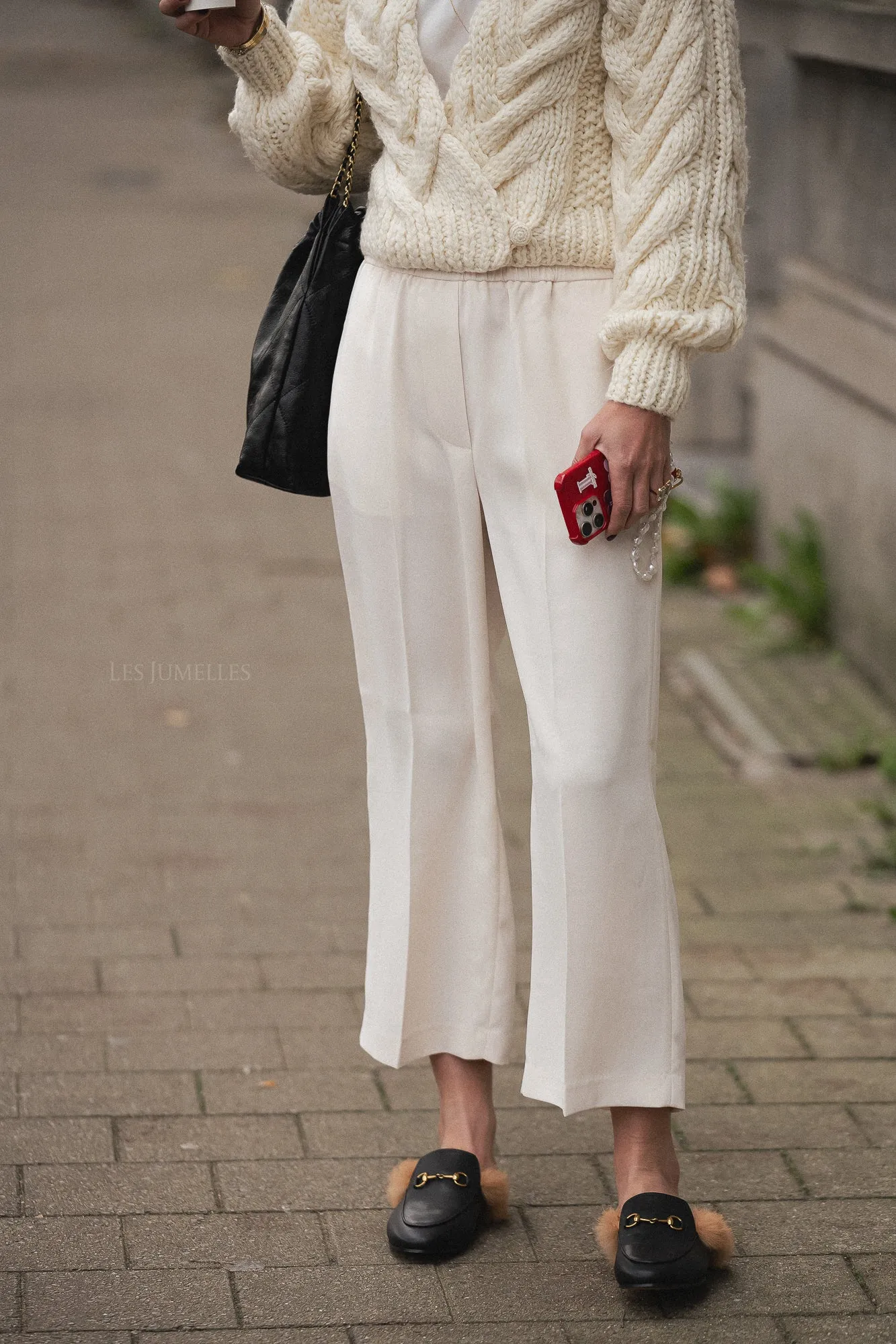 Jonah classic gabardine trousers ivory