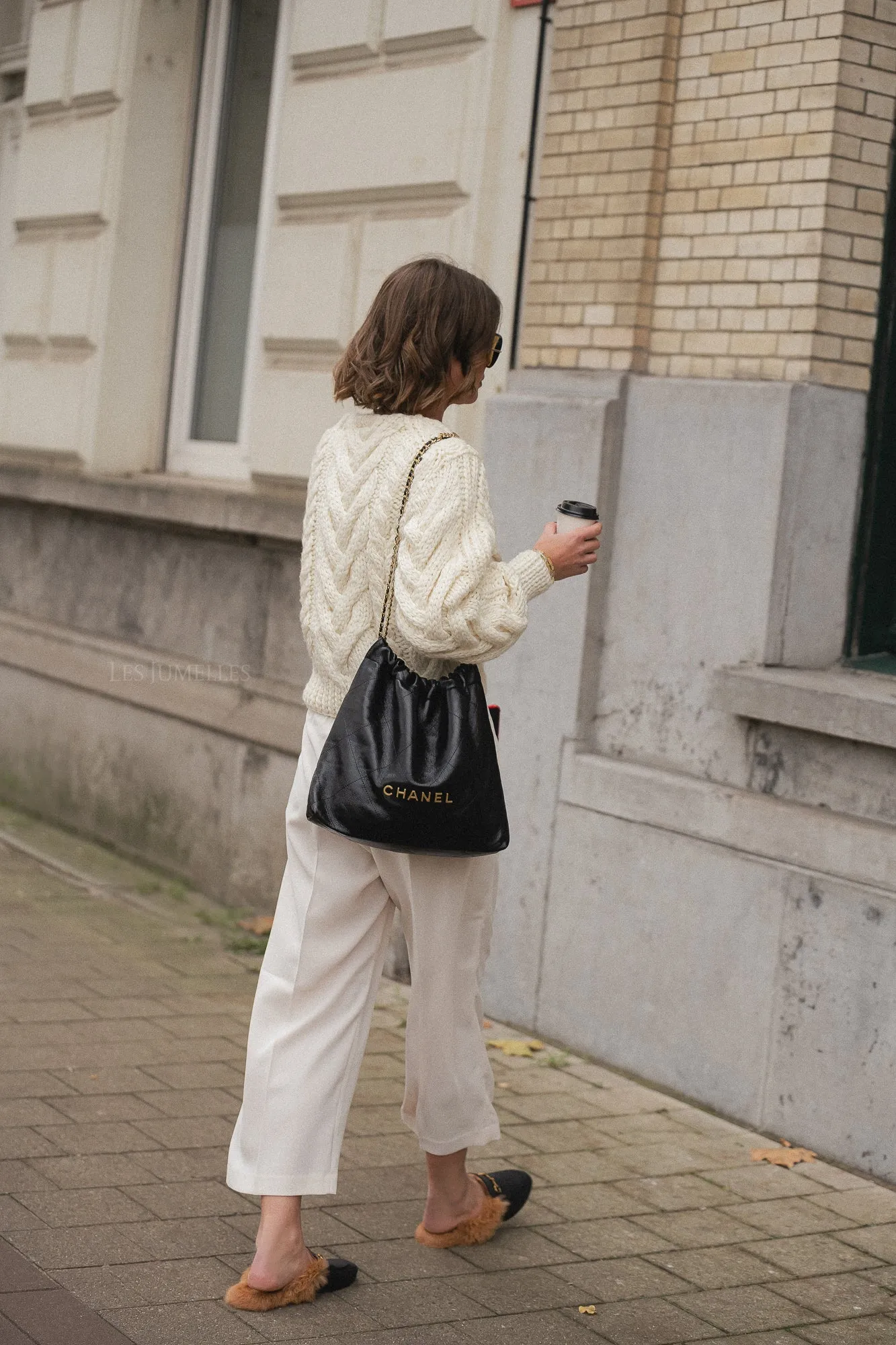 Jonah classic gabardine trousers ivory