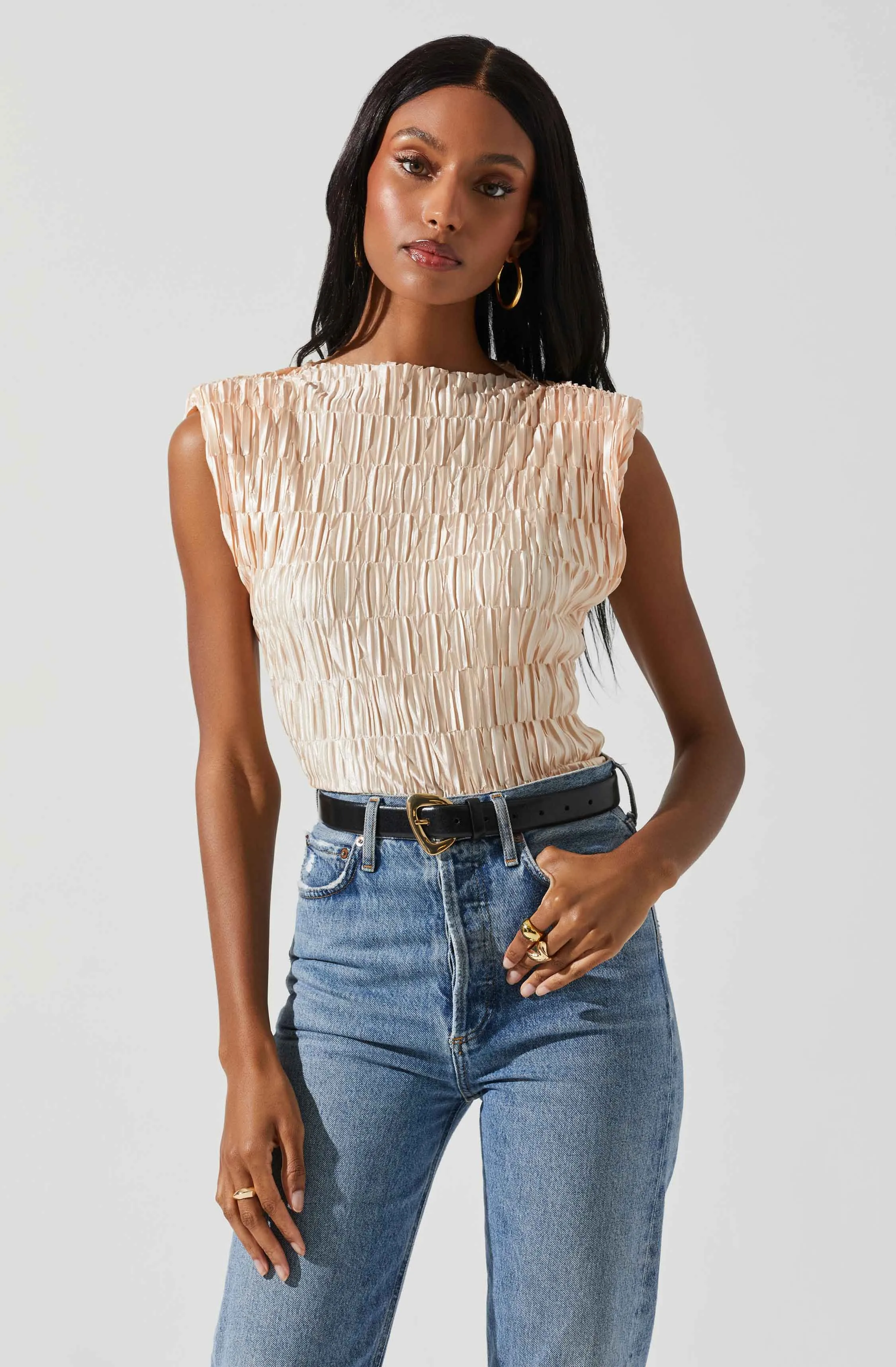 Jorja Textured Sleeveless Top