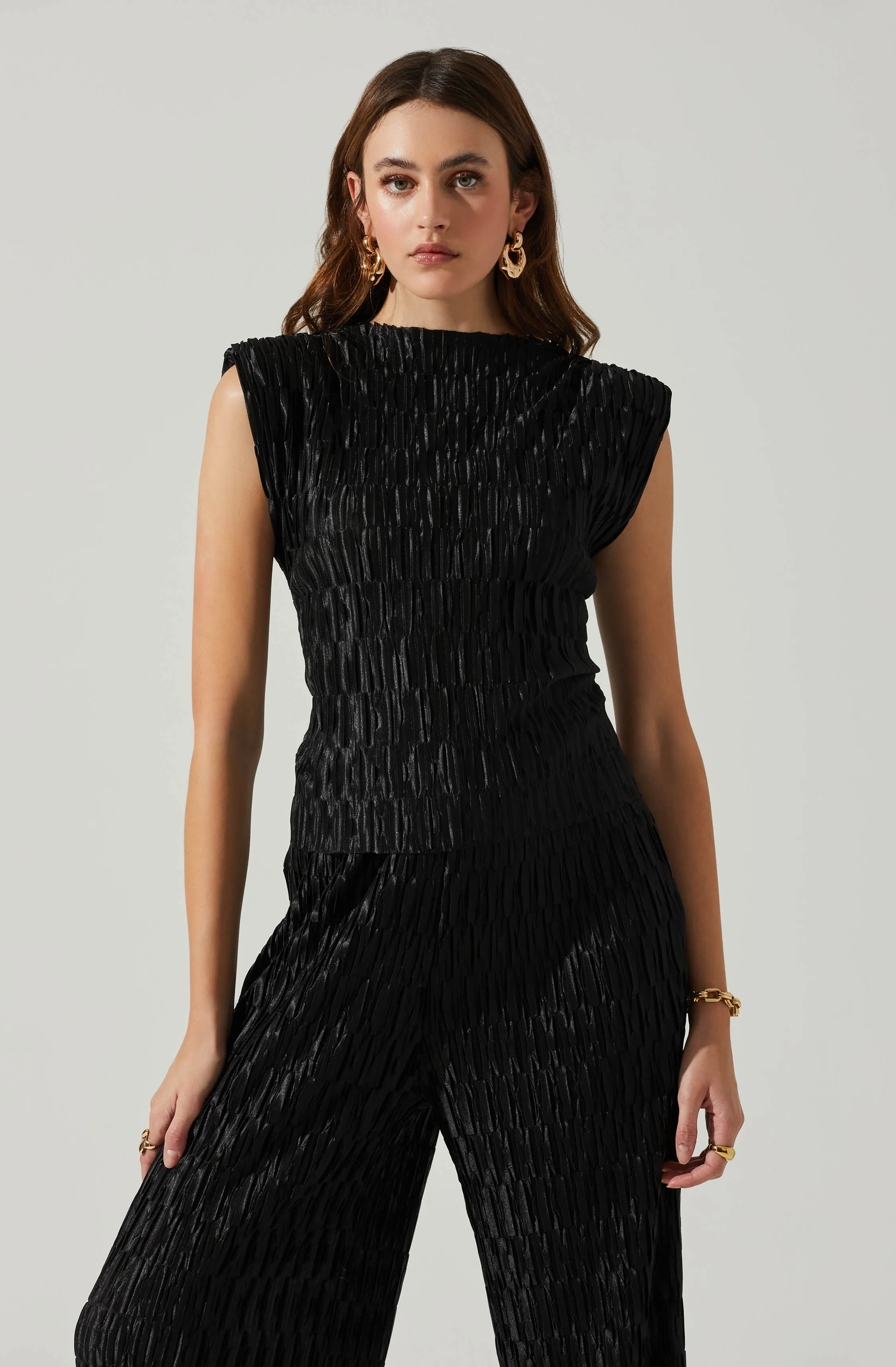 Jorja Textured Sleeveless Top