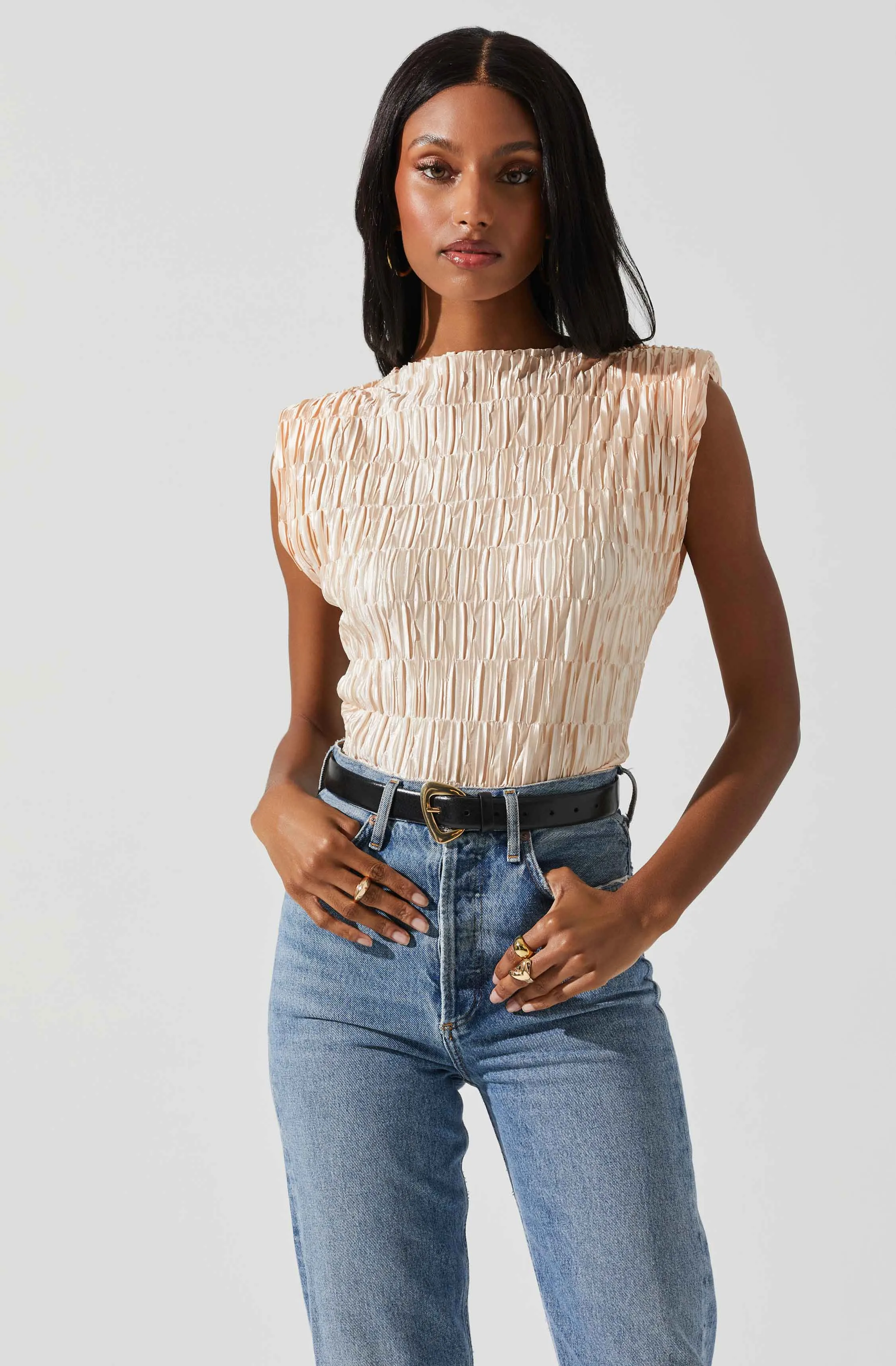 Jorja Textured Sleeveless Top