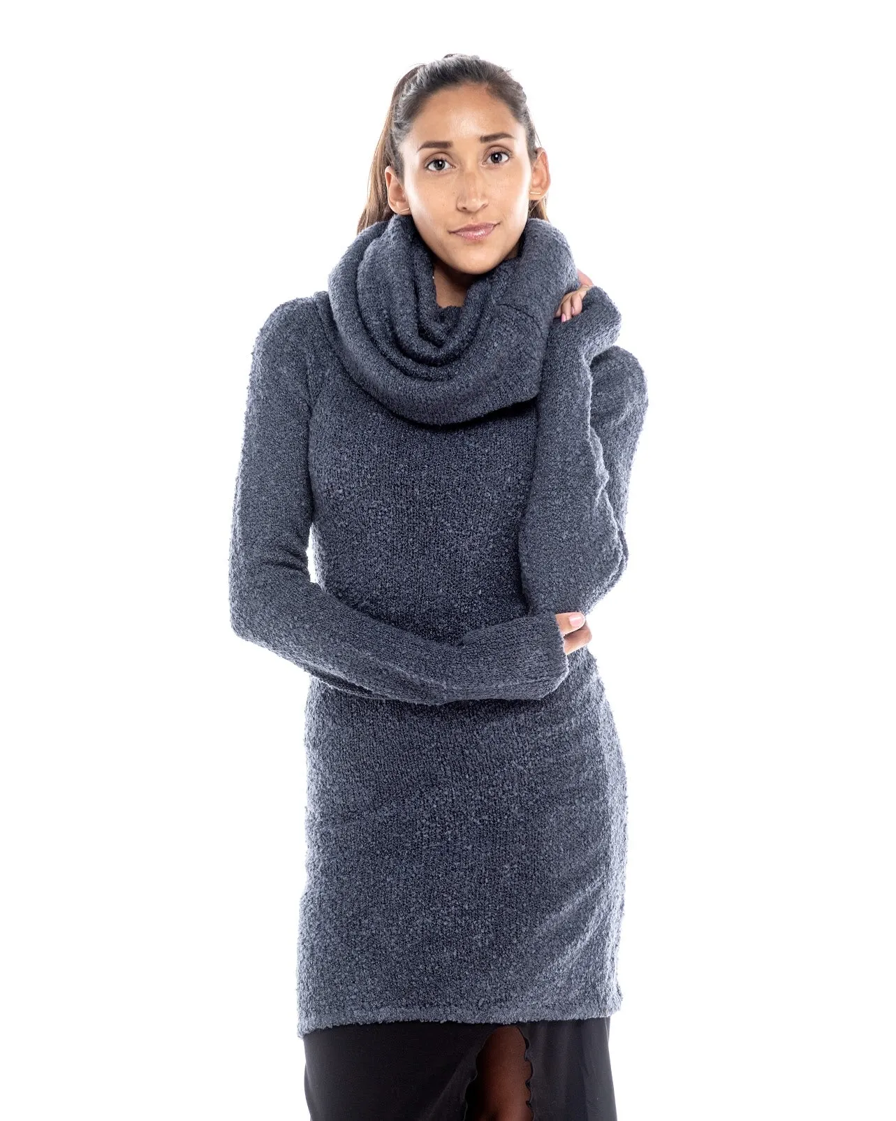 Knitted Dress Cowl Sweater Kalapin