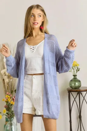 Lavender Sweater Knit Cardigan