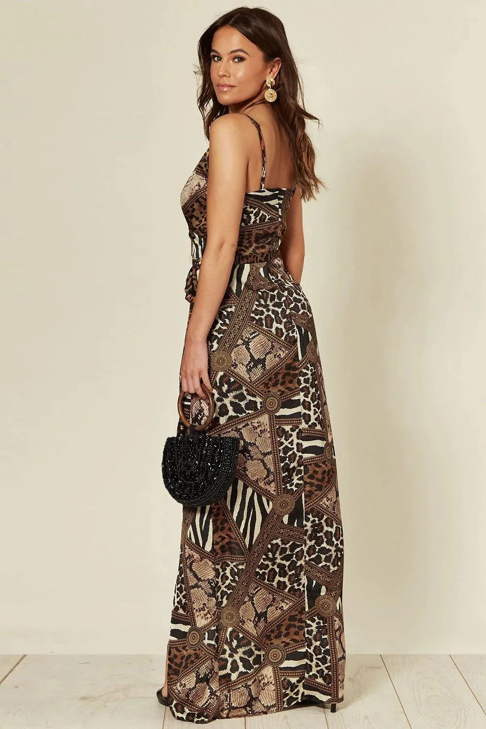 Leopard Wrap Maxi Dress