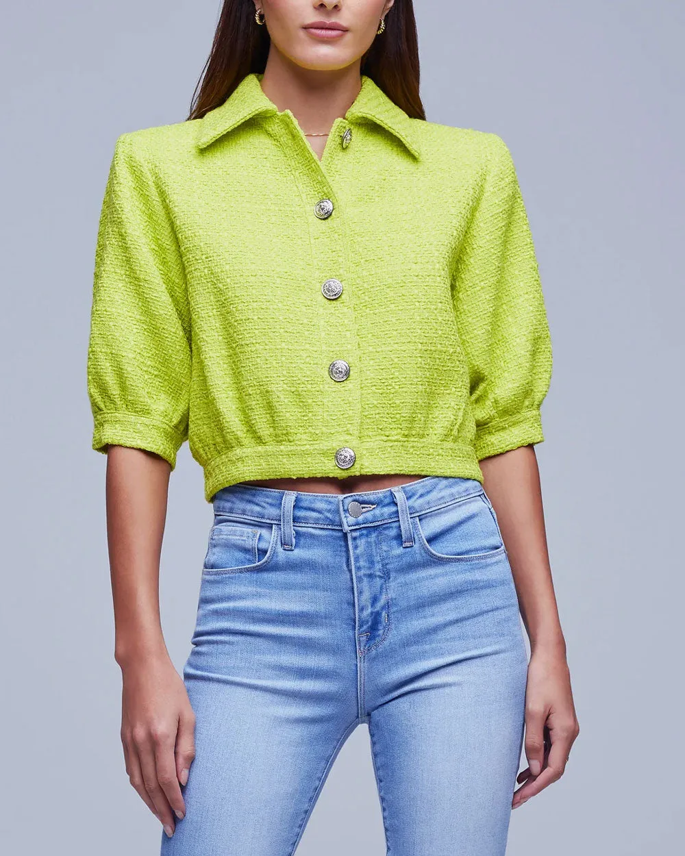 Lime Cove Crop Shirt Sleeve Jacket