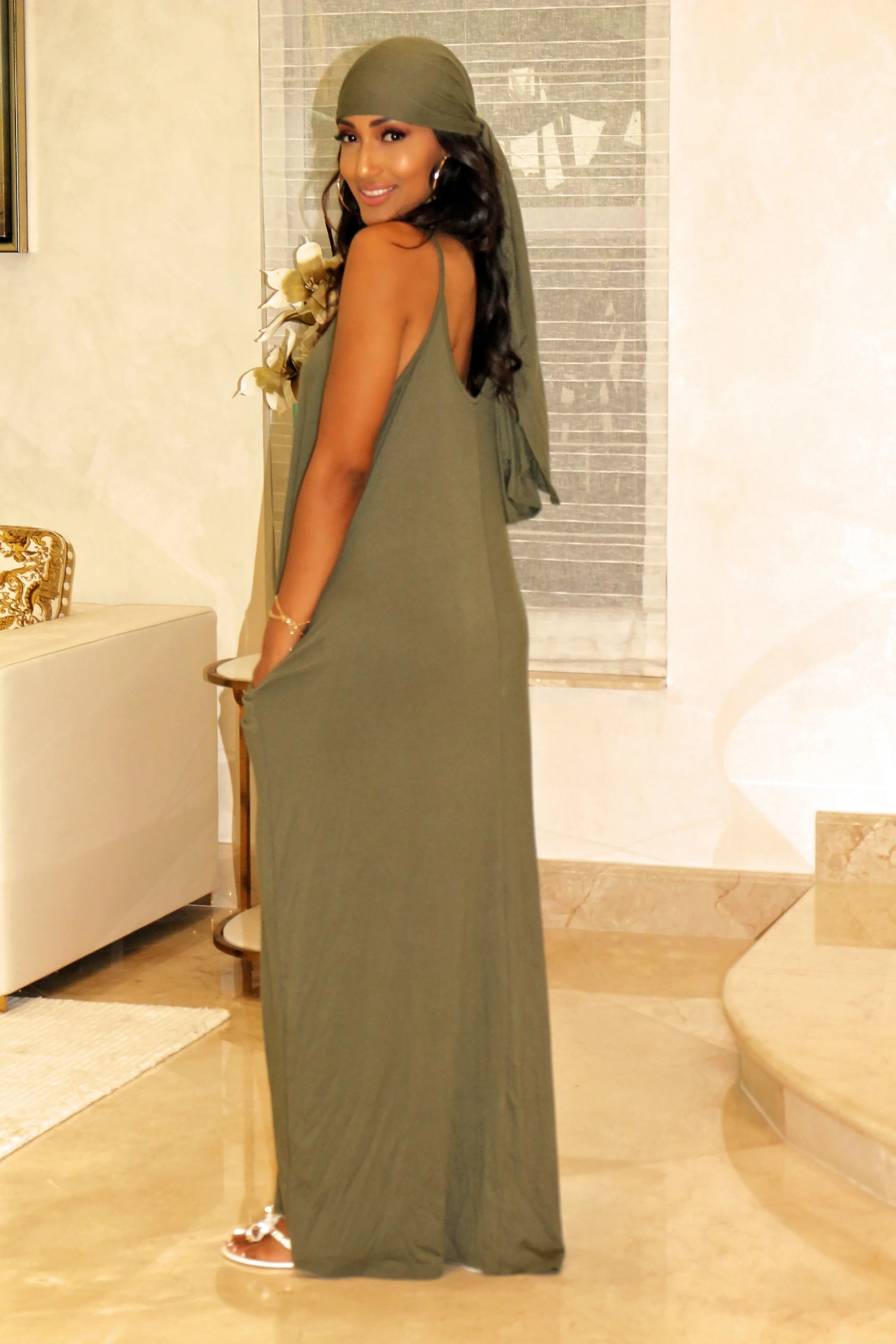 Lounge Maxi Dress - Olive