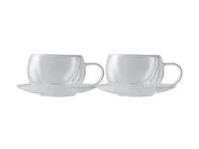 Maxwell & Williams Blend Double Wall Cup & Saucer 270ML Set of 2 GB