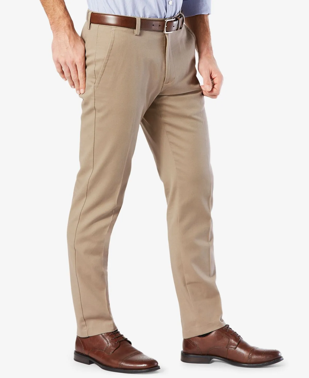 Men's easy slim fit khaki stretch Dockers trousers