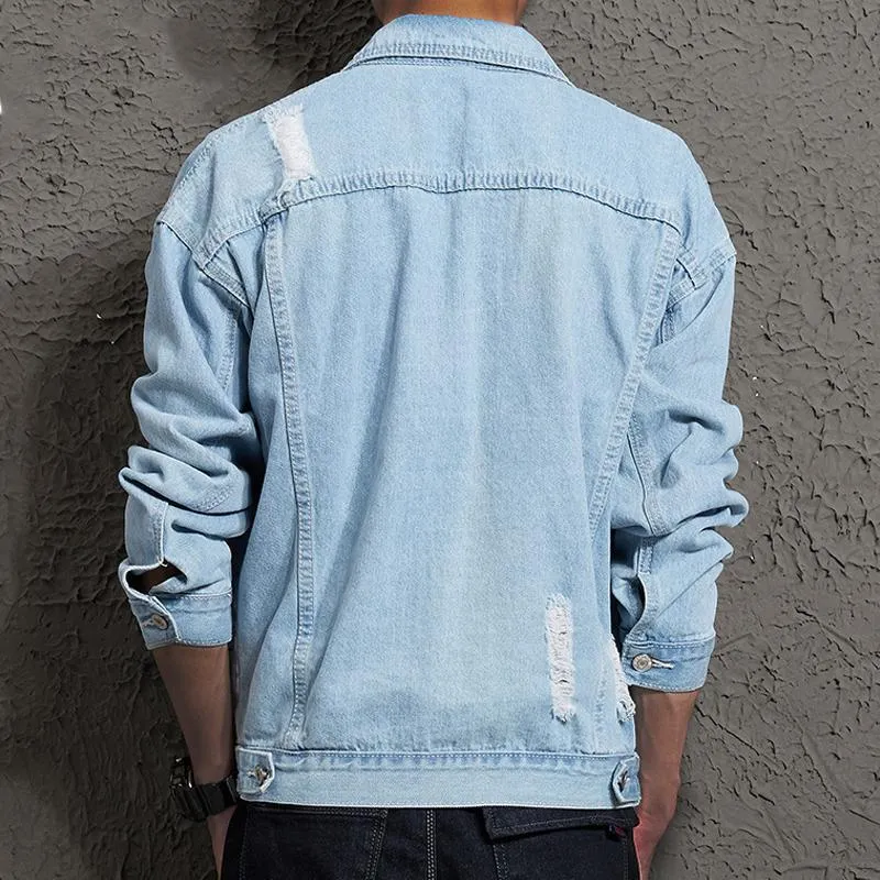 Men's Ripped Denim Jacket 58886823L