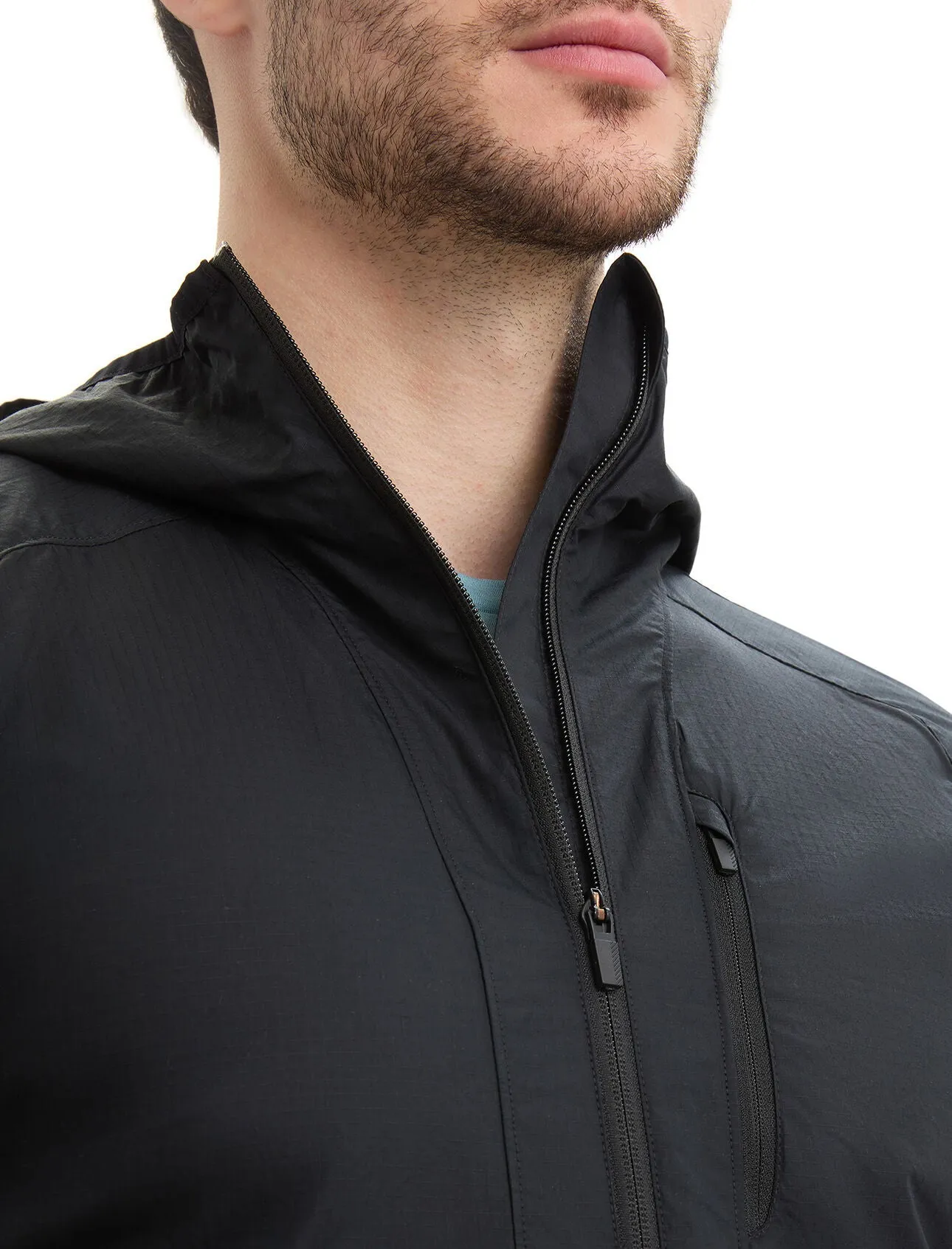 Mens Shell   Cotton Windbreaker - Black