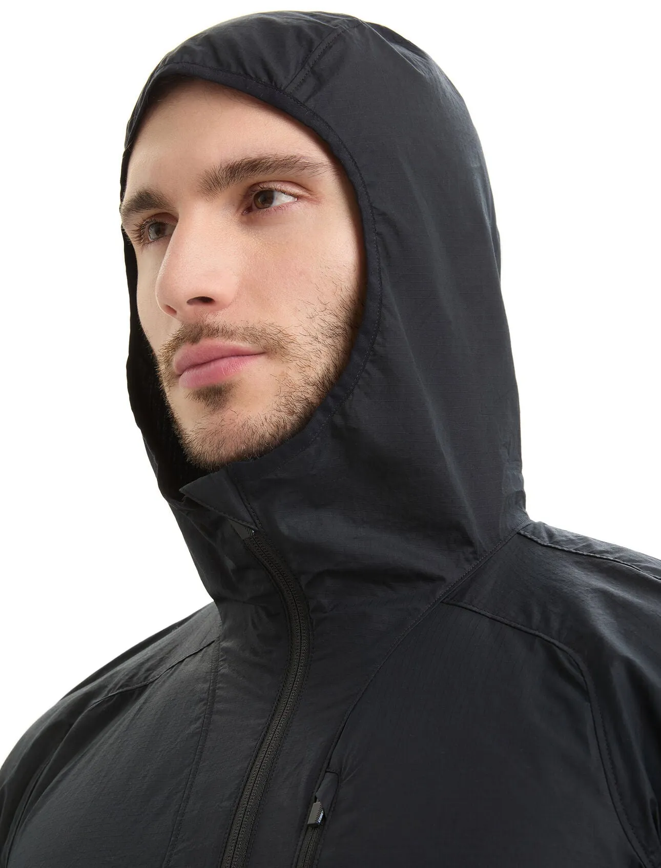 Mens Shell   Cotton Windbreaker - Black