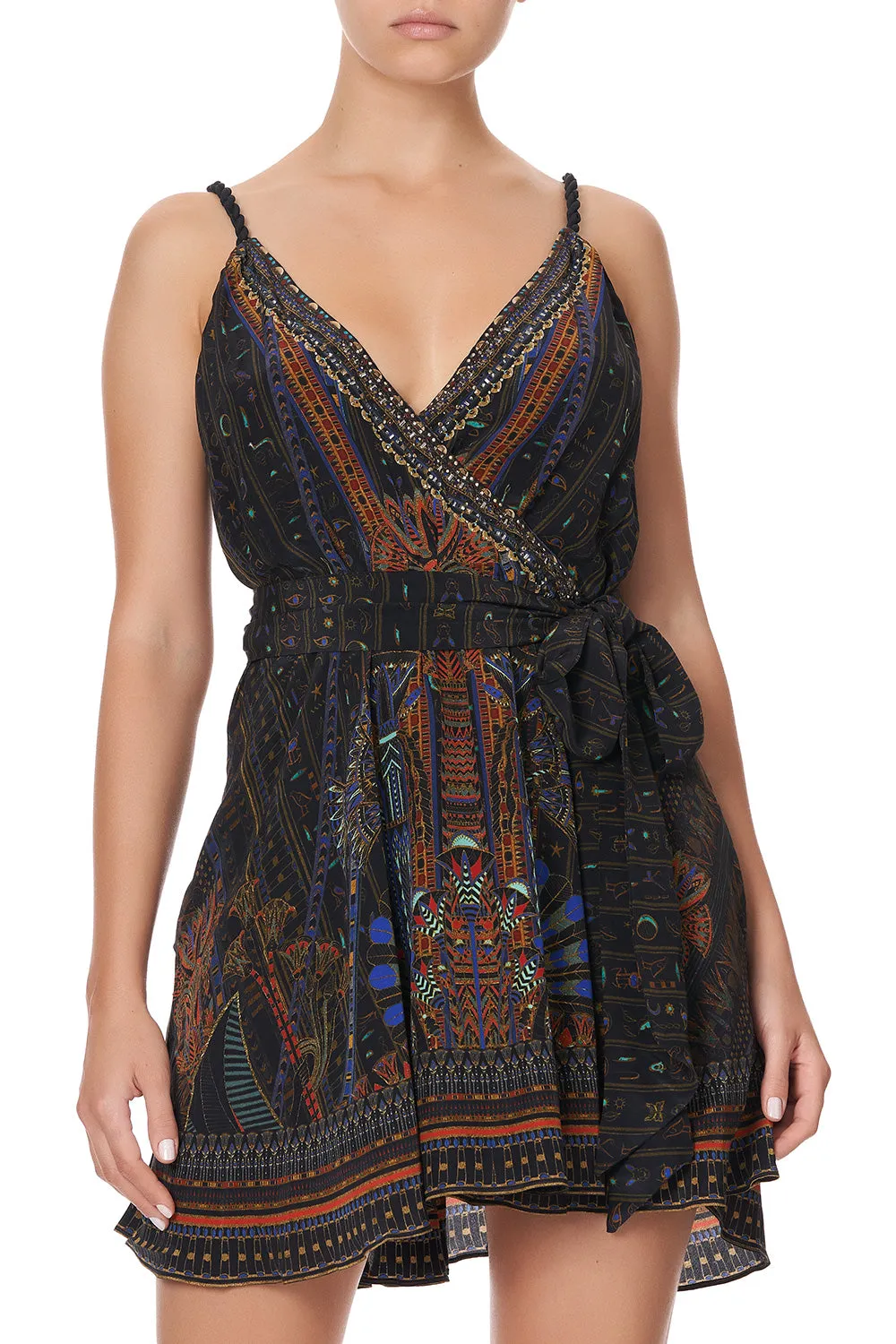 MINI WRAP DRESS WITH TWIST STRAPS GATEWAY TO GIZA