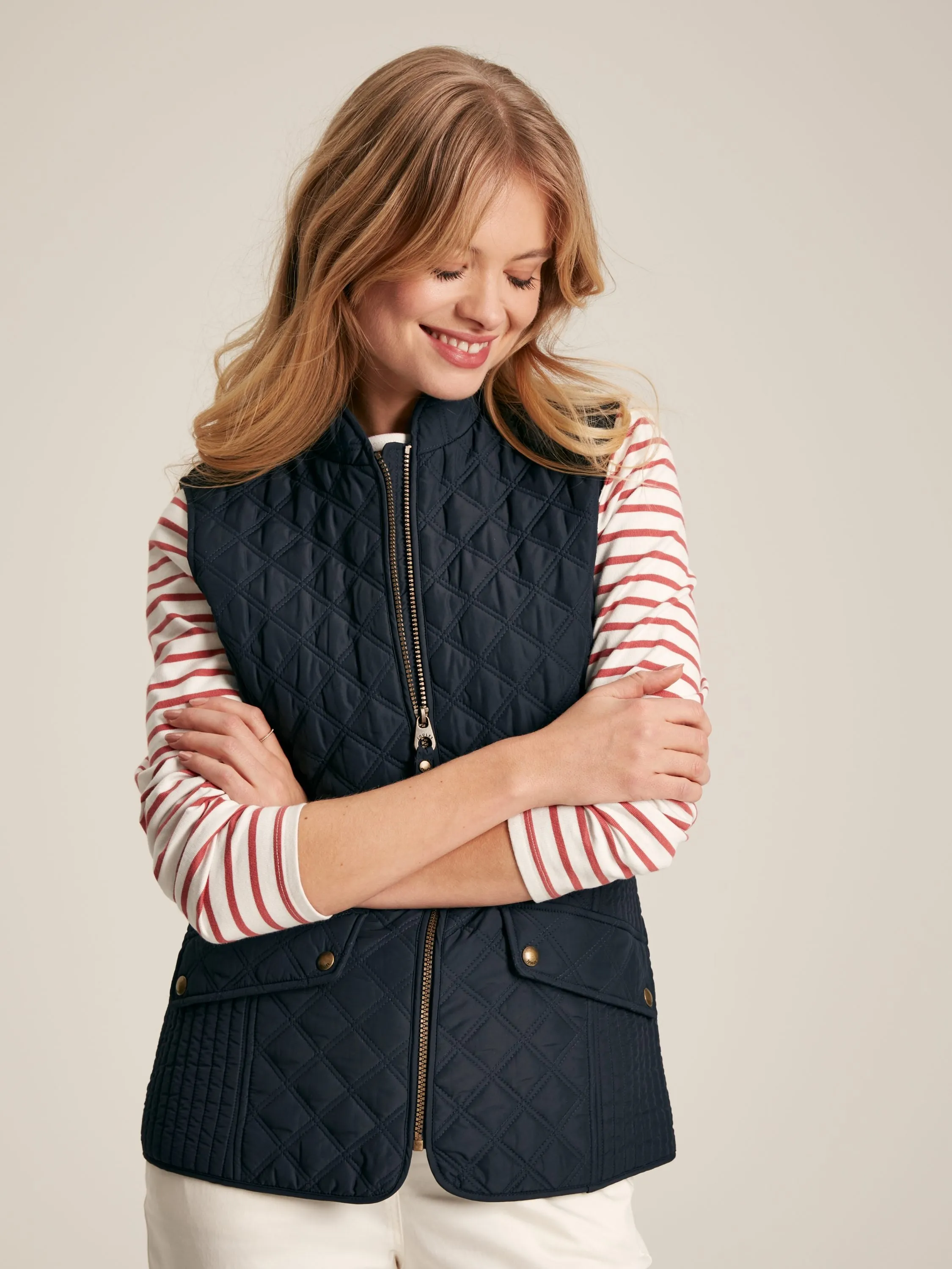 Minx Navy Blue Showerproof Diamond Quilted Gilet