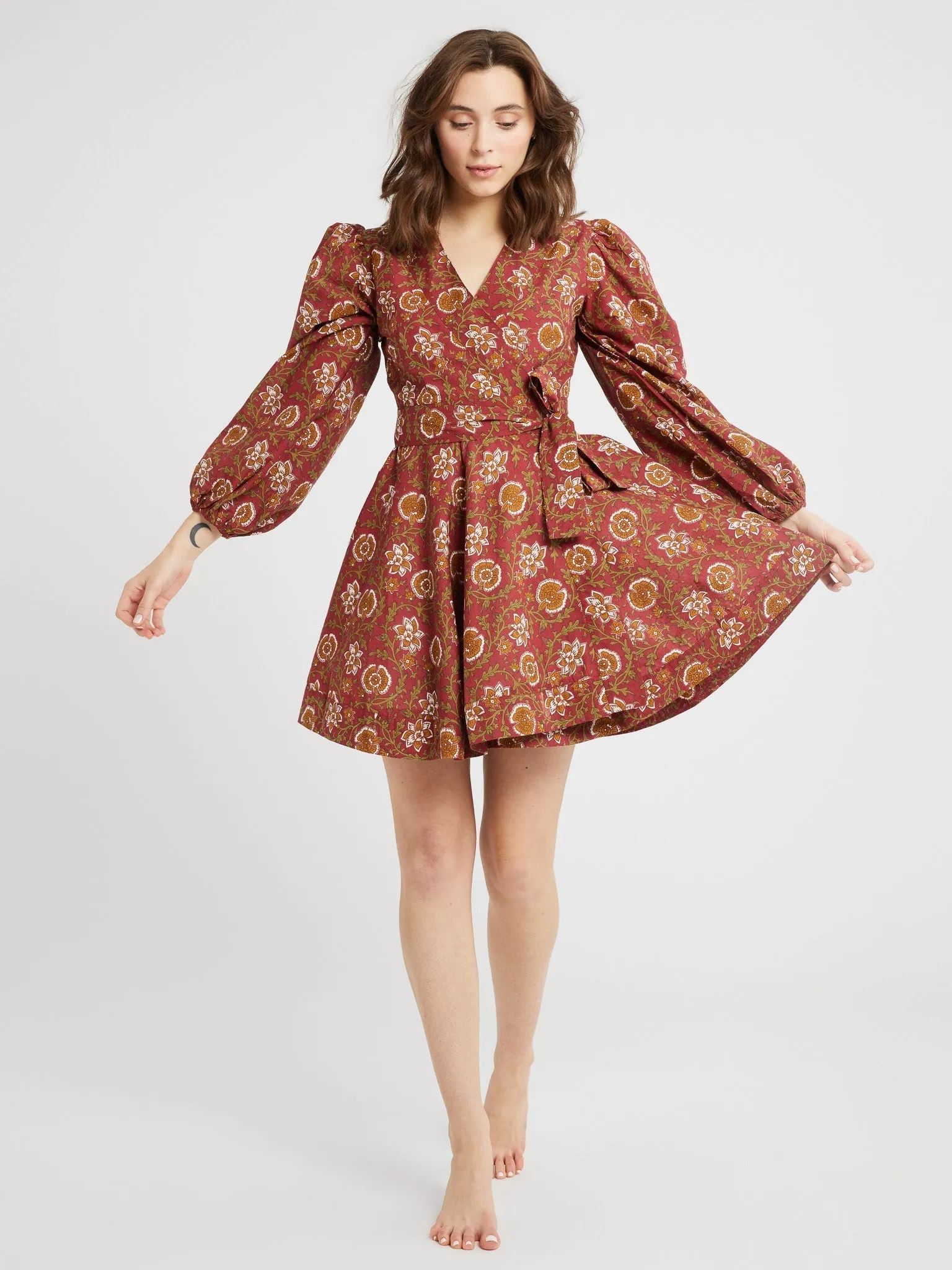 Nan Wrap Dress in Cinnabar