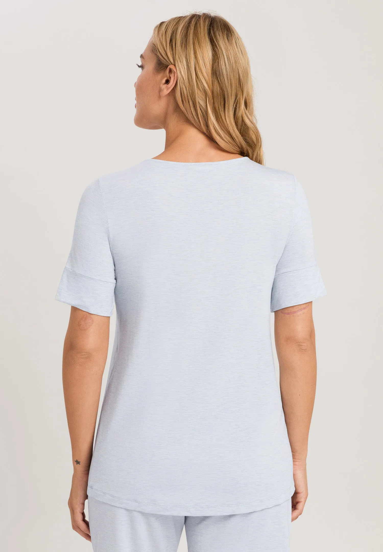 Natural Elegance Flowy Round Neck Top | Whispering Blue 74902-2503