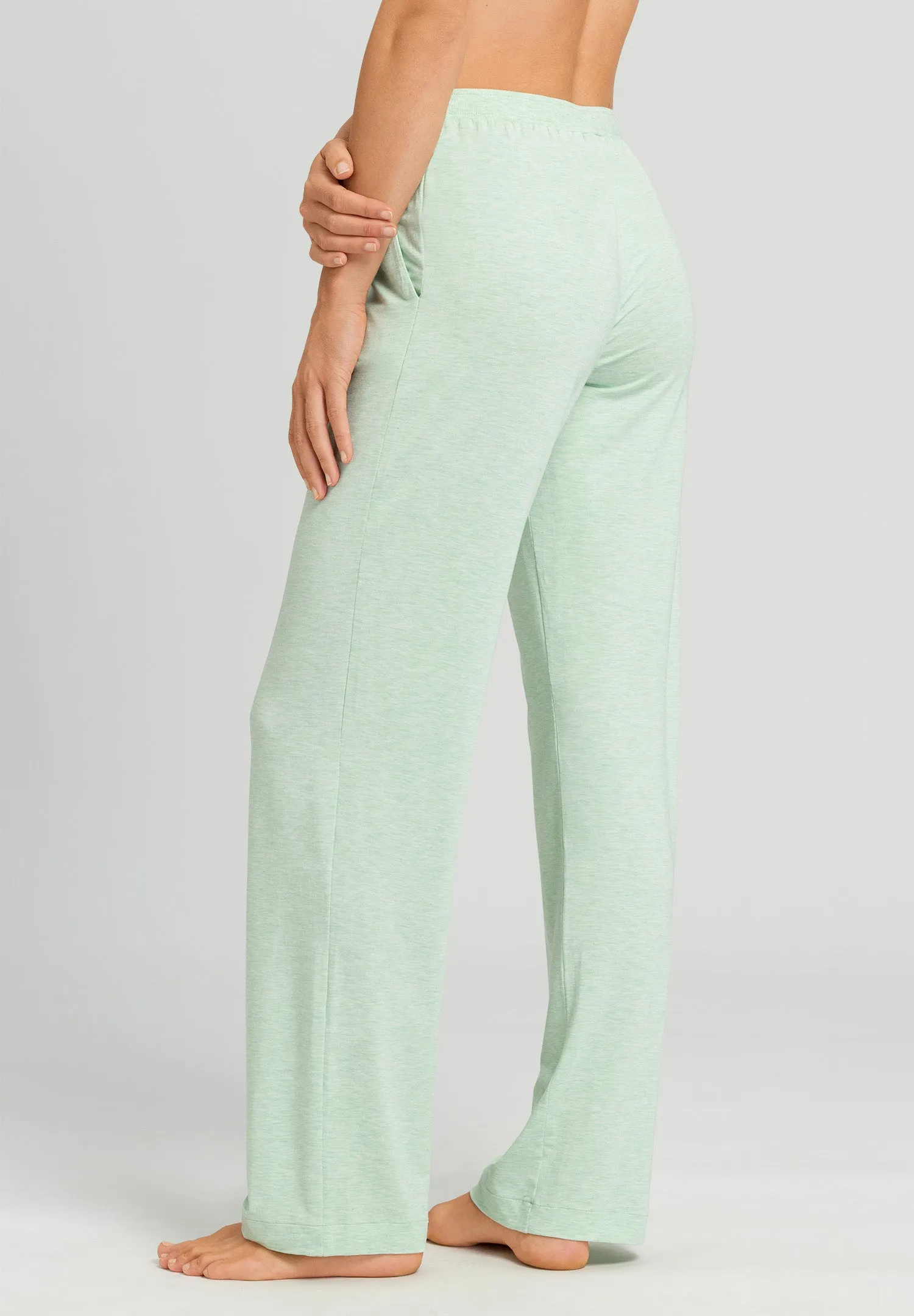 Natural Elegance Long Pants | Pistachio Melange 76239-2374