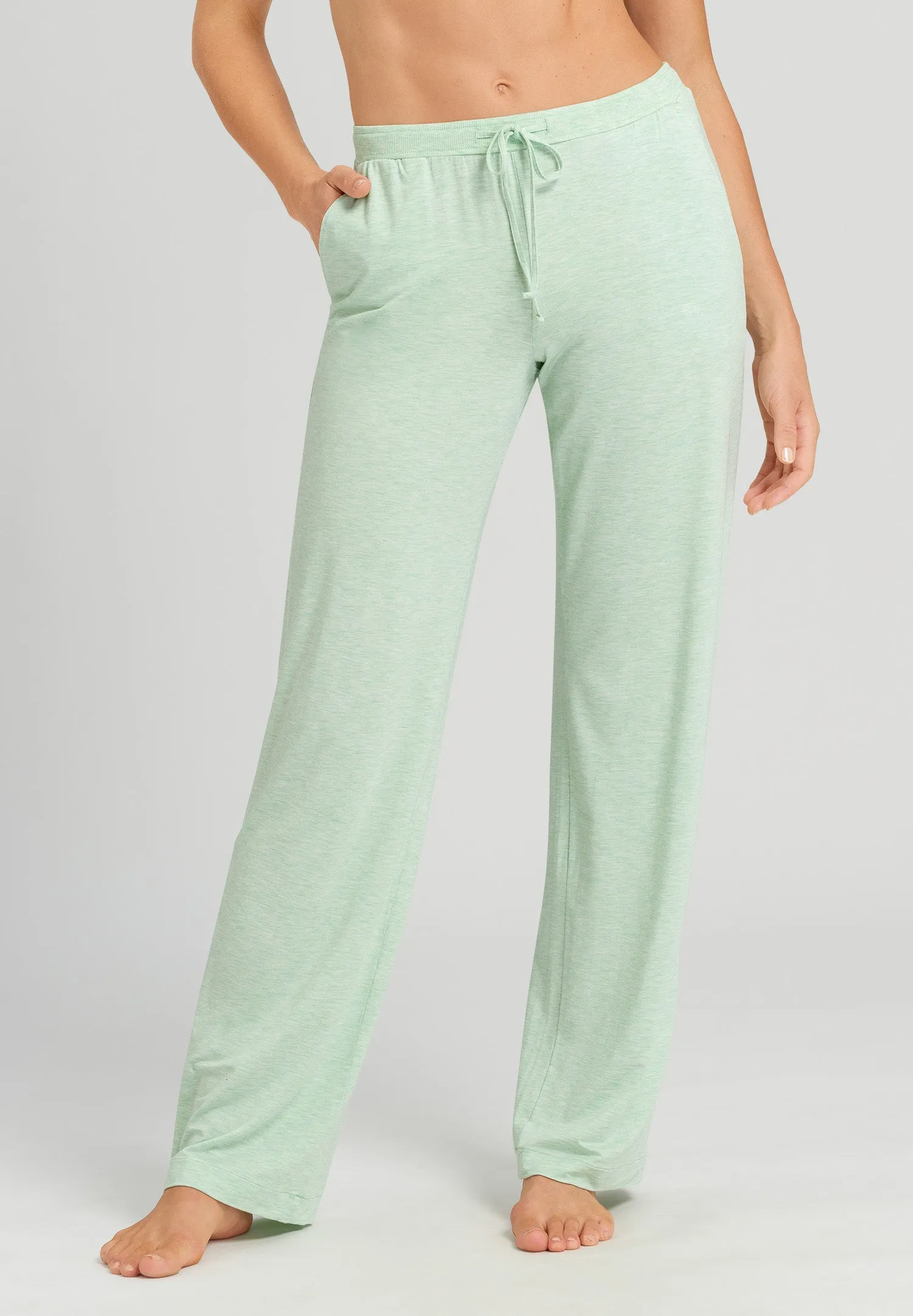 Natural Elegance Long Pants | Pistachio Melange 76239-2374