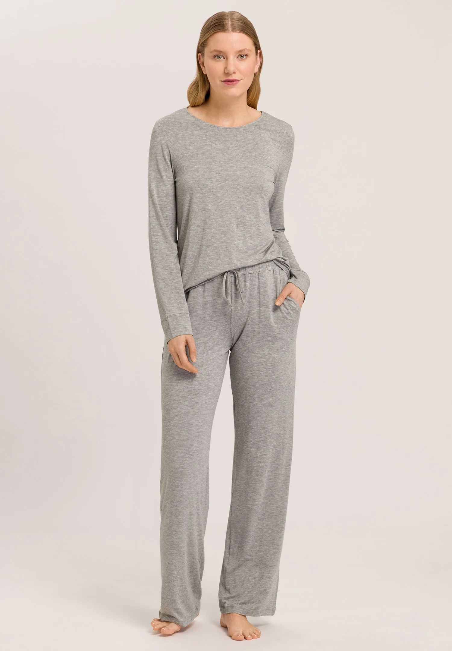 Natural Elegance Pants | Grey Melange 74953-958