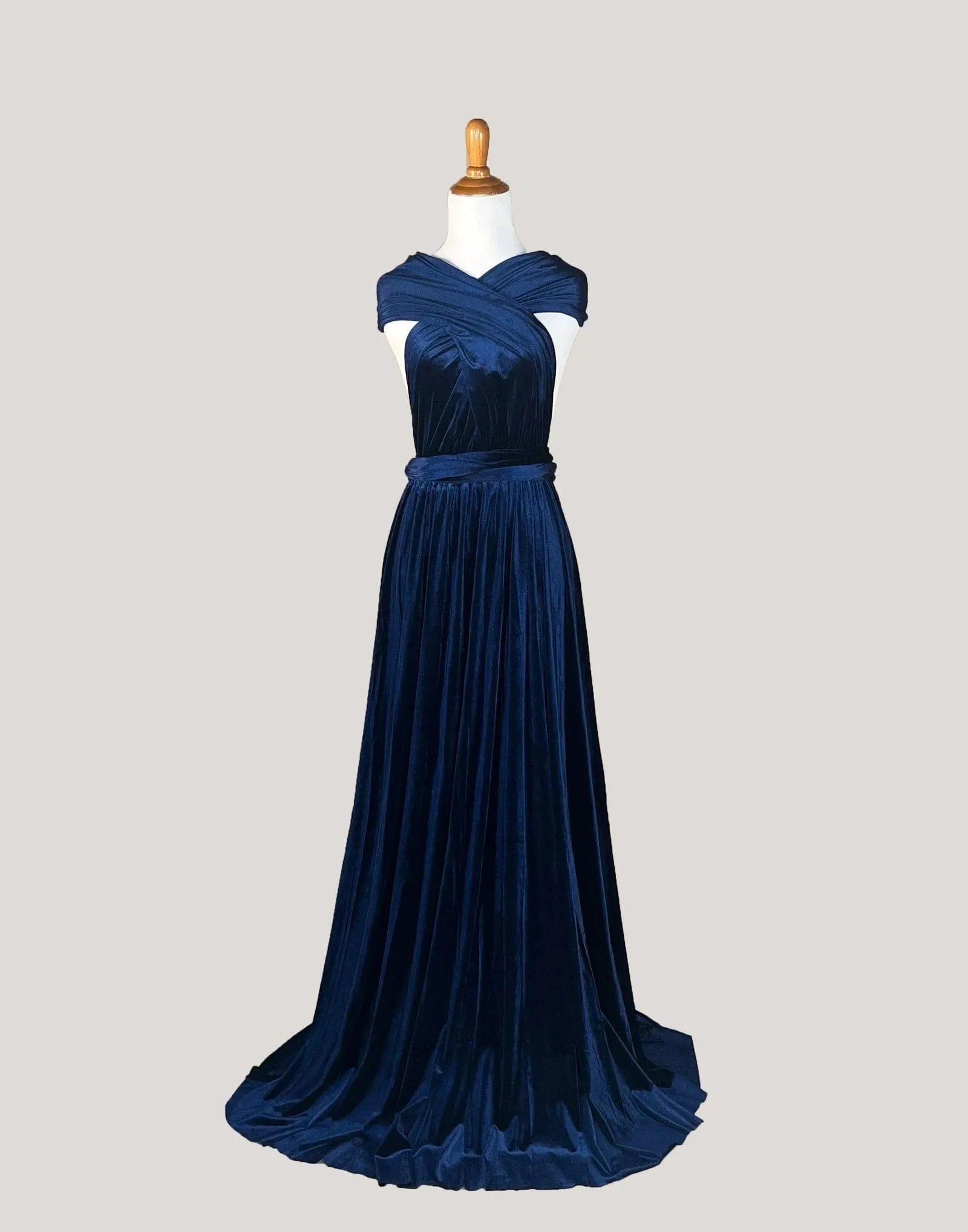 Navy Velvet Infinity Dress/ Wrap Convertible Bridesmaid Dress,Y20-14