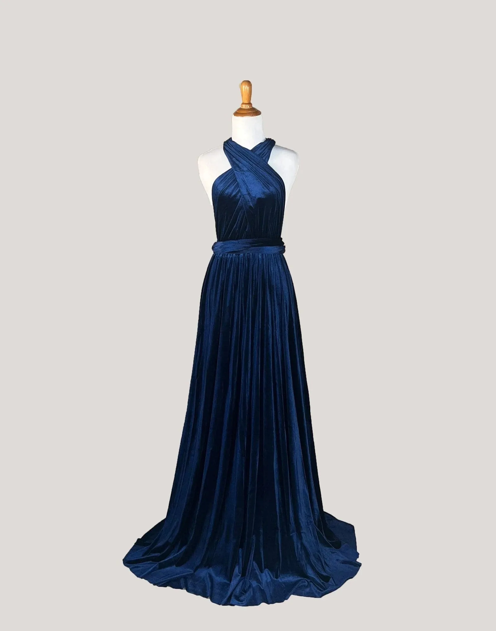 Navy Velvet Infinity Dress/ Wrap Convertible Bridesmaid Dress,Y20-14