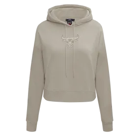 NBA CHICAGO BULLS NEUTRAL WOMEN'S CROPPED PO HOODIE (TAUPE)