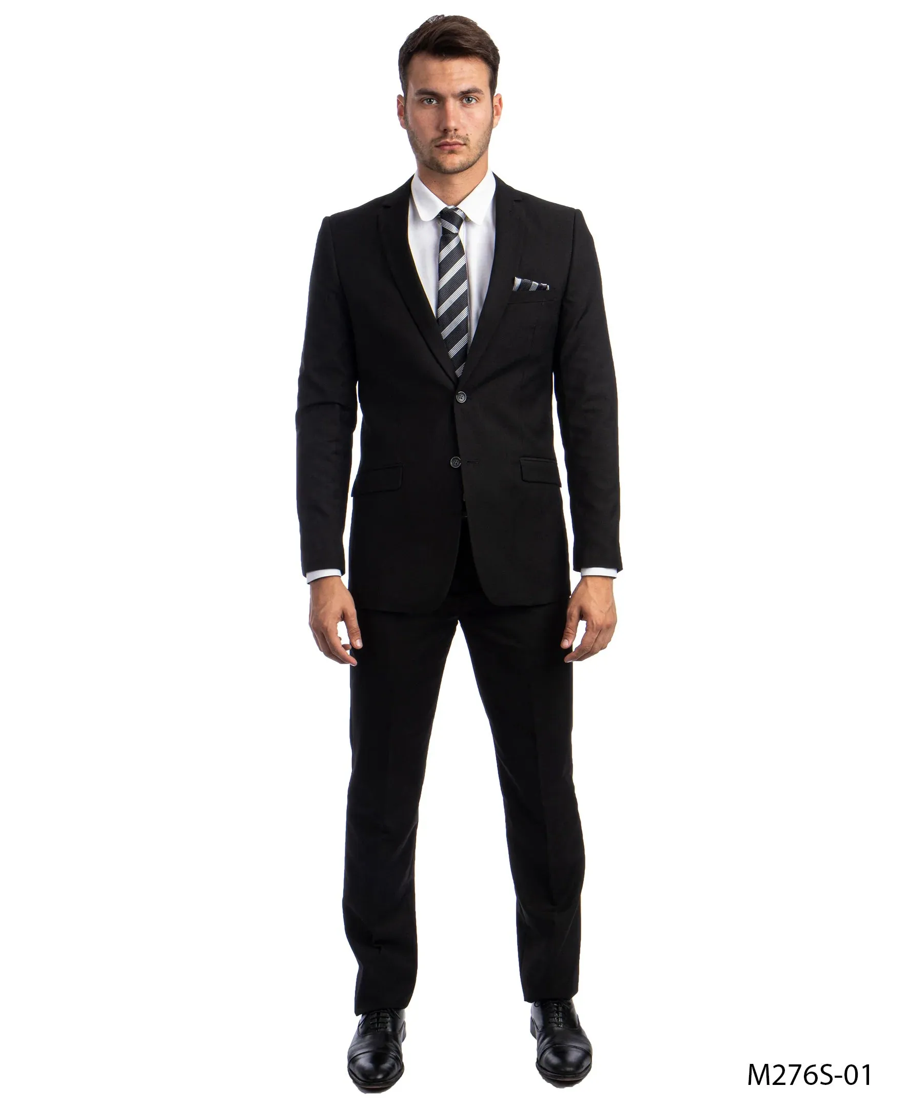 New Azzuro Black 2 Piece Slim Fit  Suit