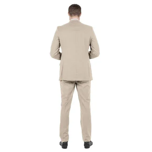 New Azzuro Tan 2 Piece Slim Fit Suit