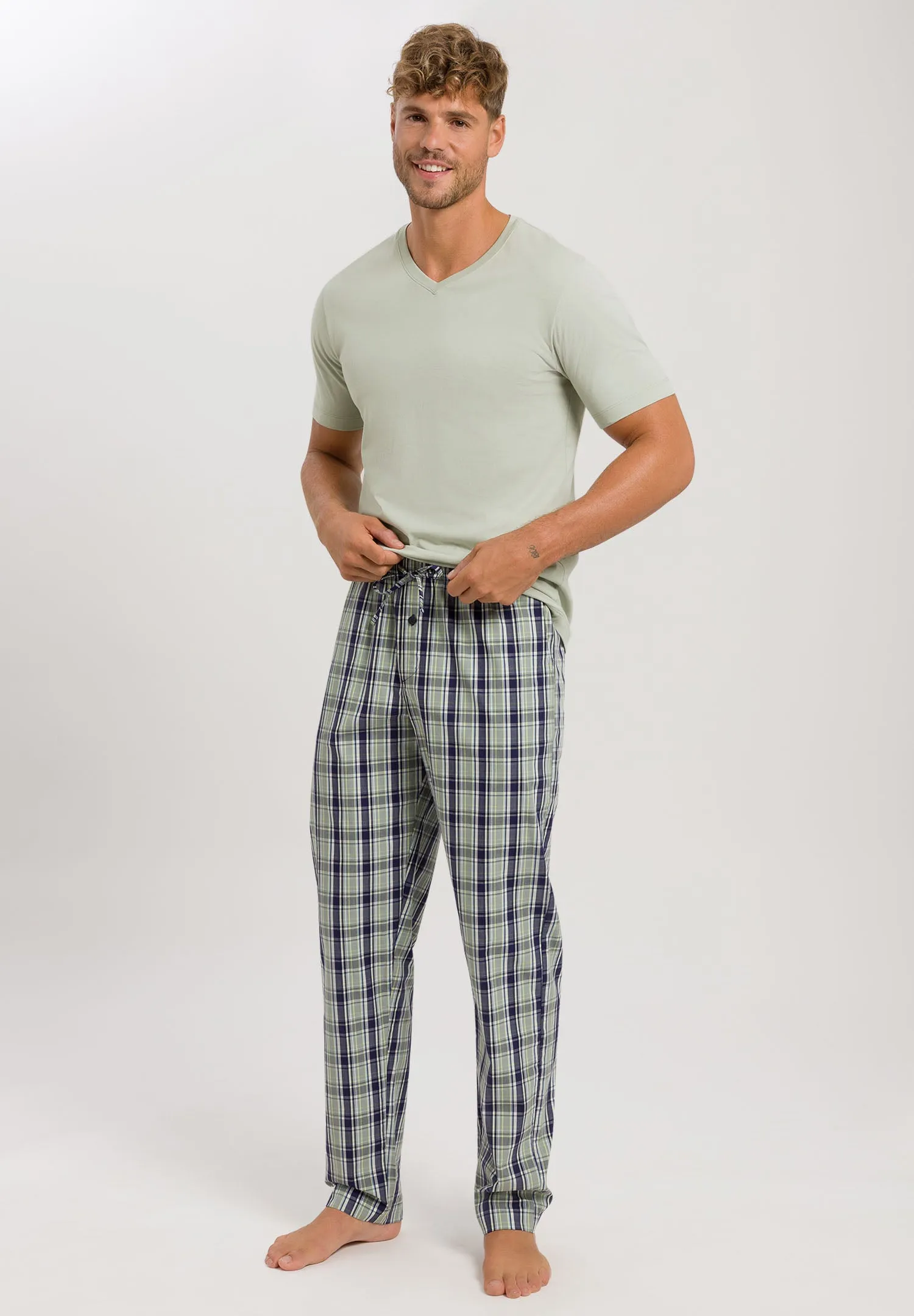 Night And Day Pants Woven | Green Check 75114-2873