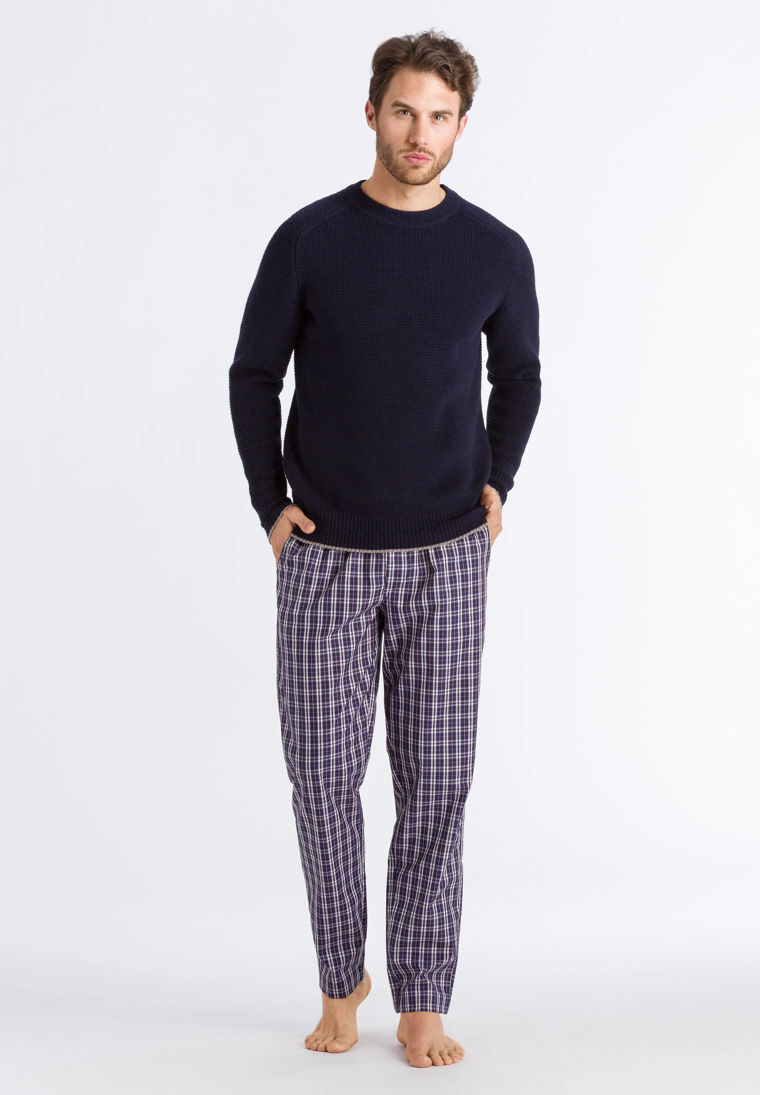 Night And Day Woven Lounge Pant | Orange Blue Check 75436-2075