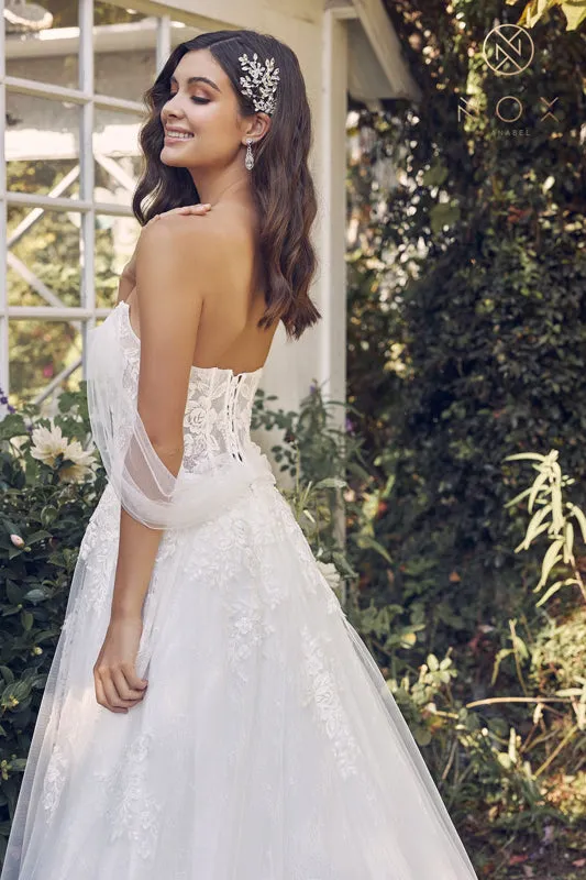 NOX ANABEL JE946 Applique Off Shoulder Bridal Ball Gown