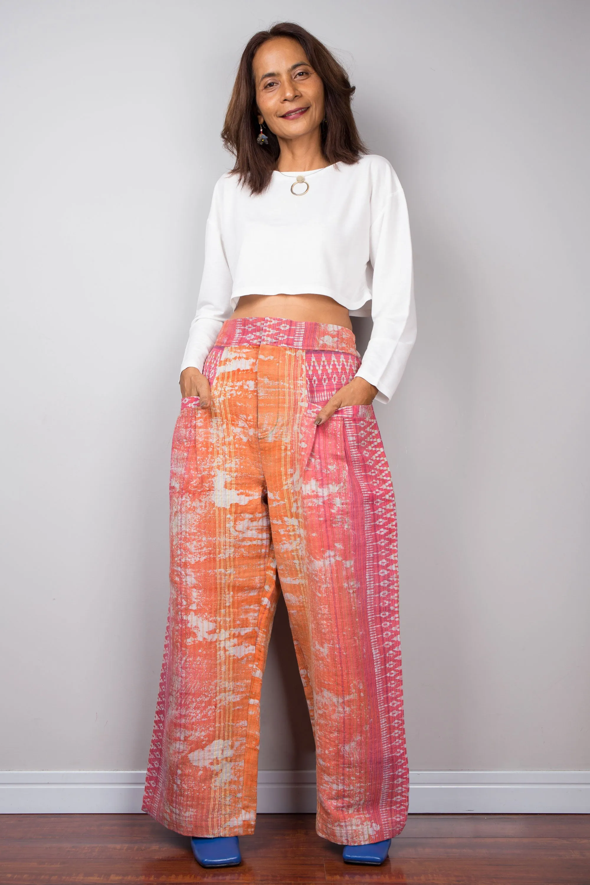 Orange hemp pants