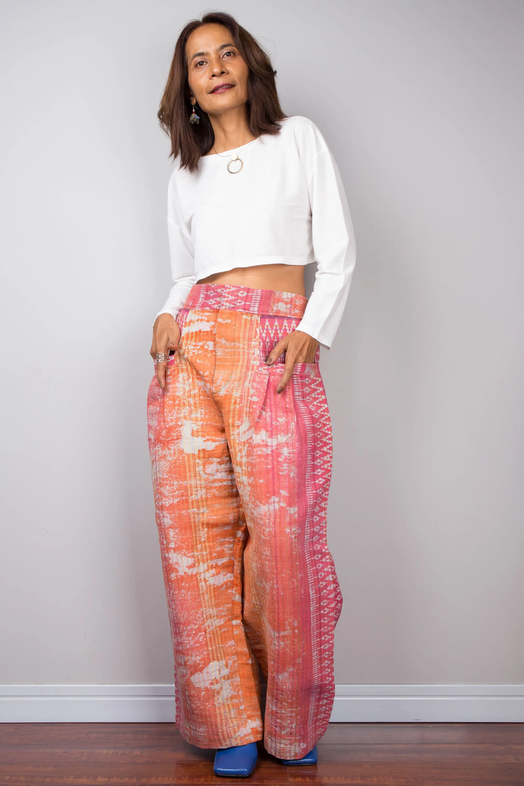 Orange hemp pants