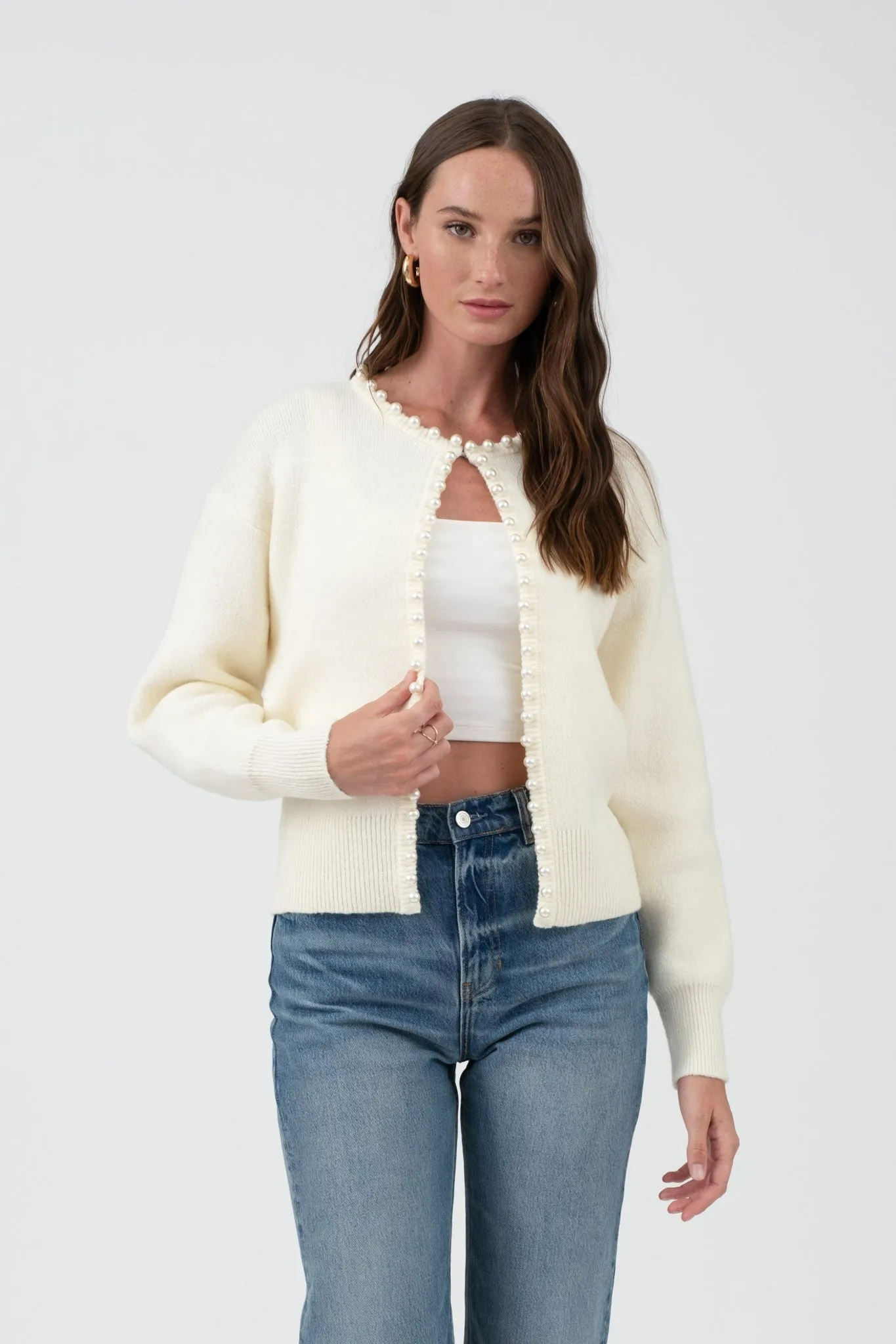 Pearl Trim Cardigan (More Colors)