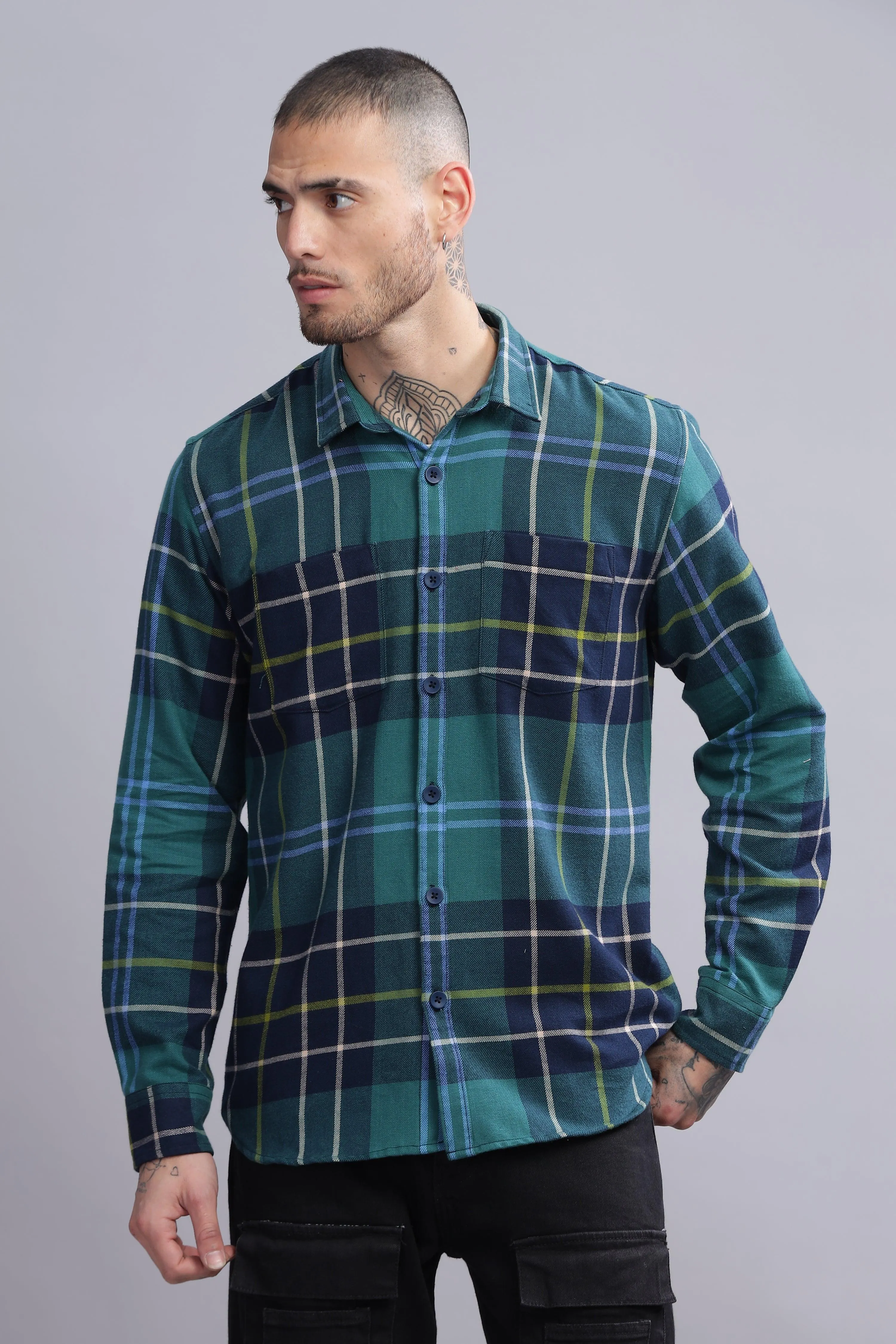 Piper Plaid Mens Full Sleeve Over-Shirt