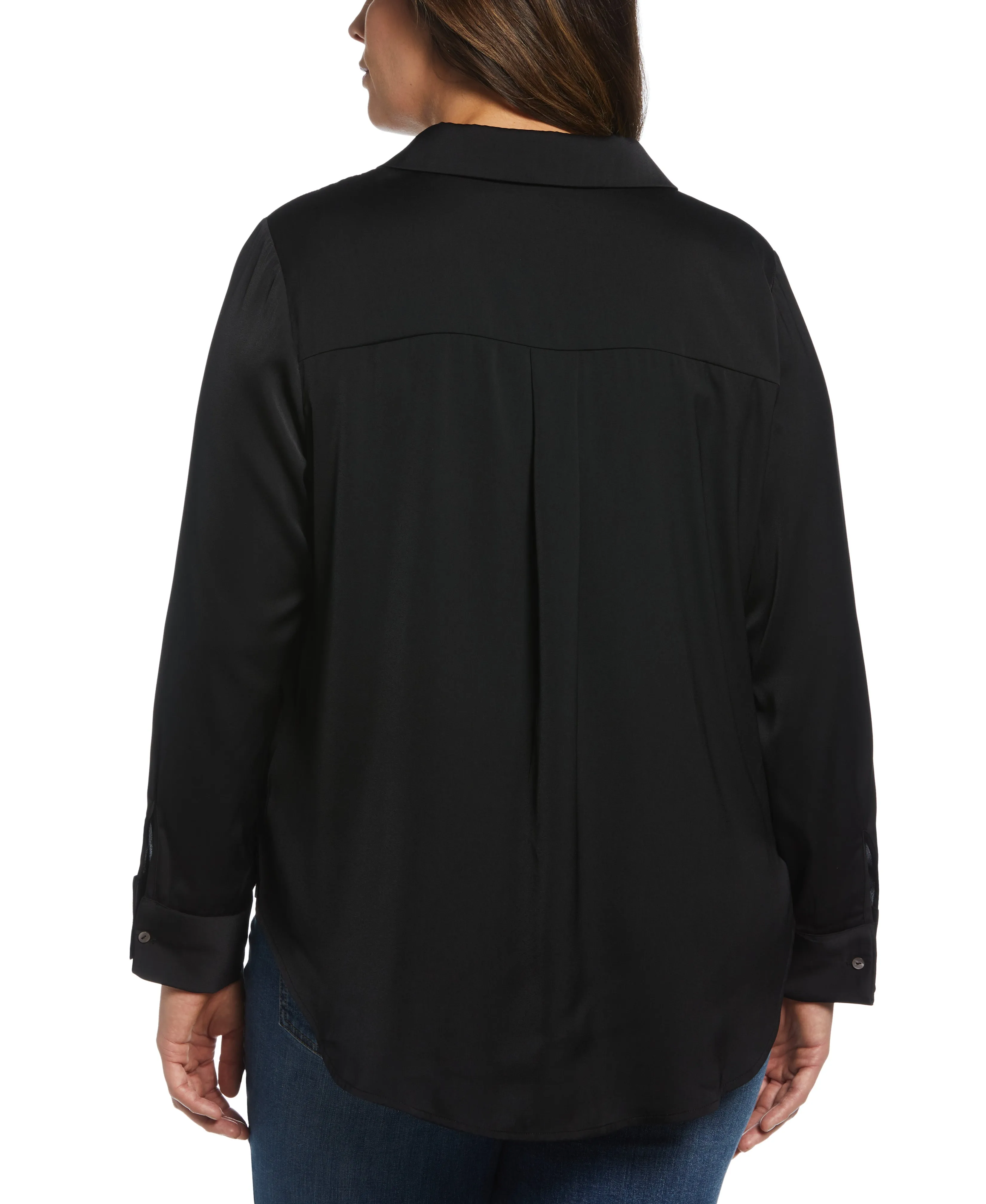 Plus Size Notch Collar Blouse