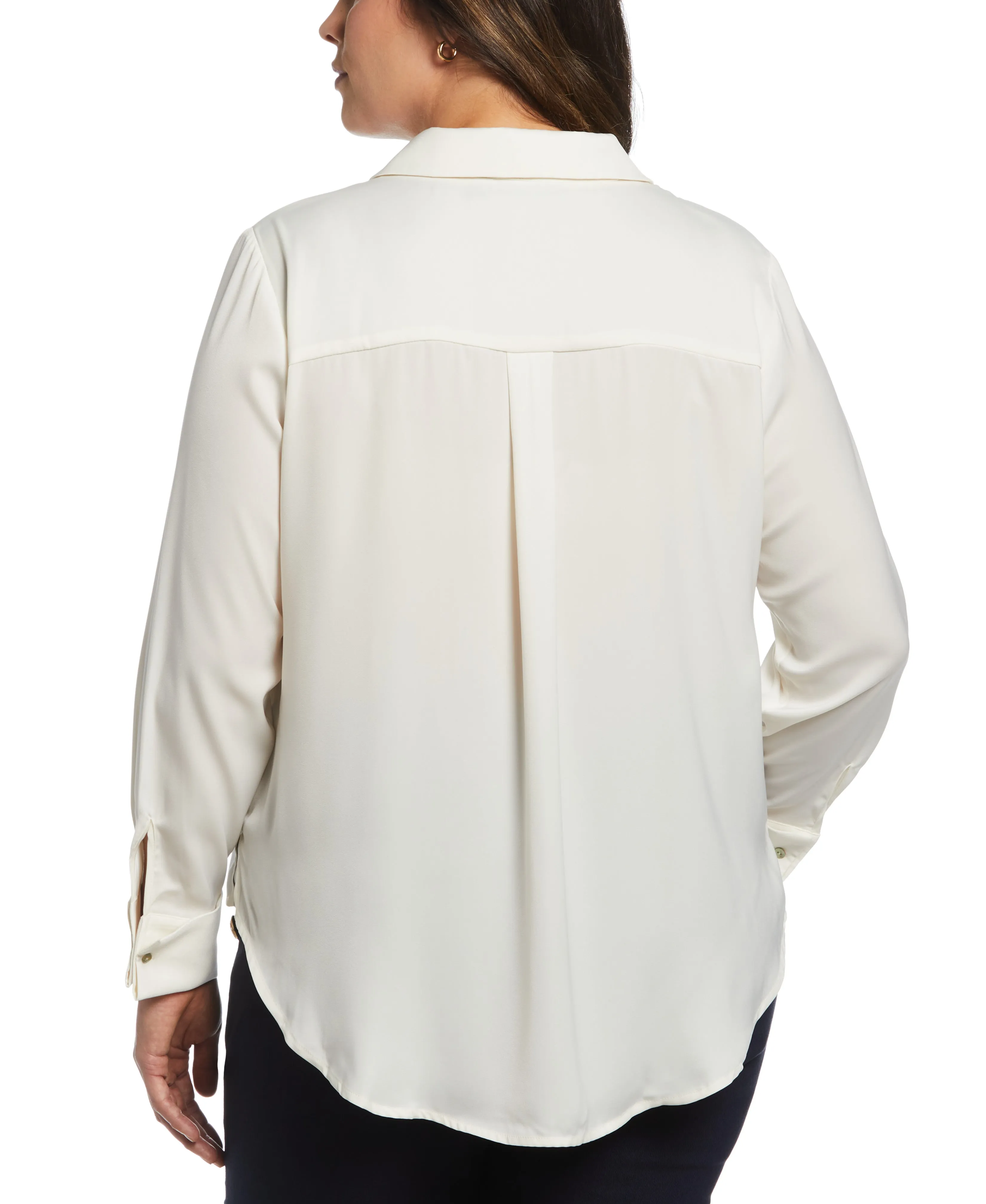 Plus Size Notch Collar Blouse