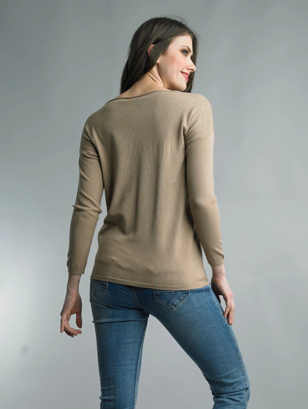 Pocket Crewneck Knit Italian Sweater in 5 Colors