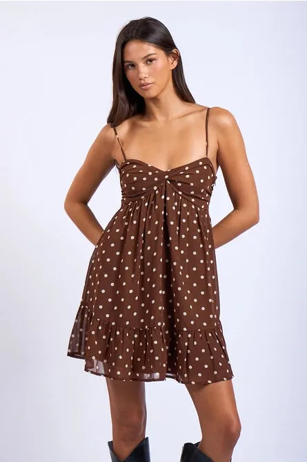 Polka Dot Twisted Bust Mini