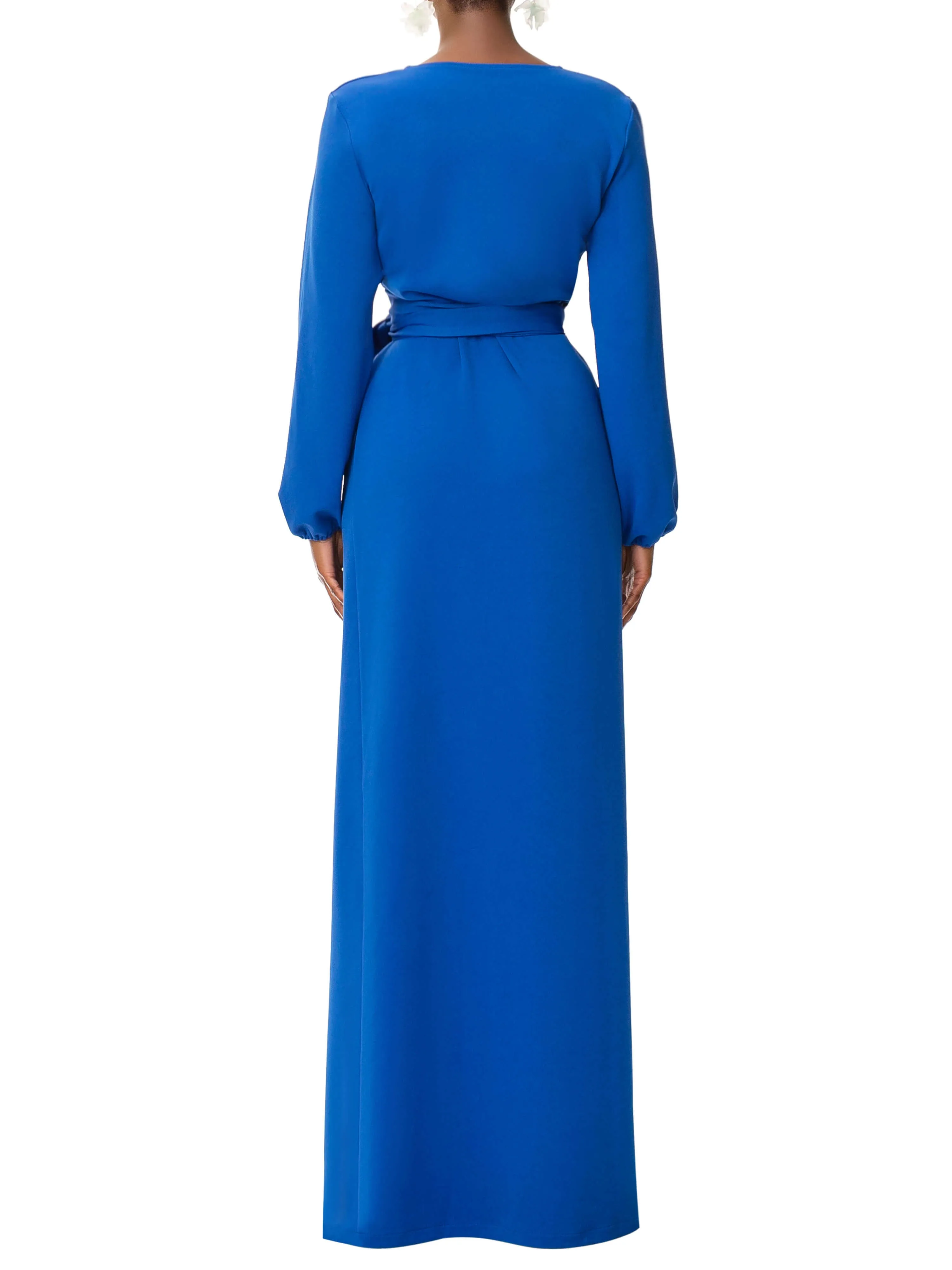 "Nicole" Cobalt Maxi Wrap Dress