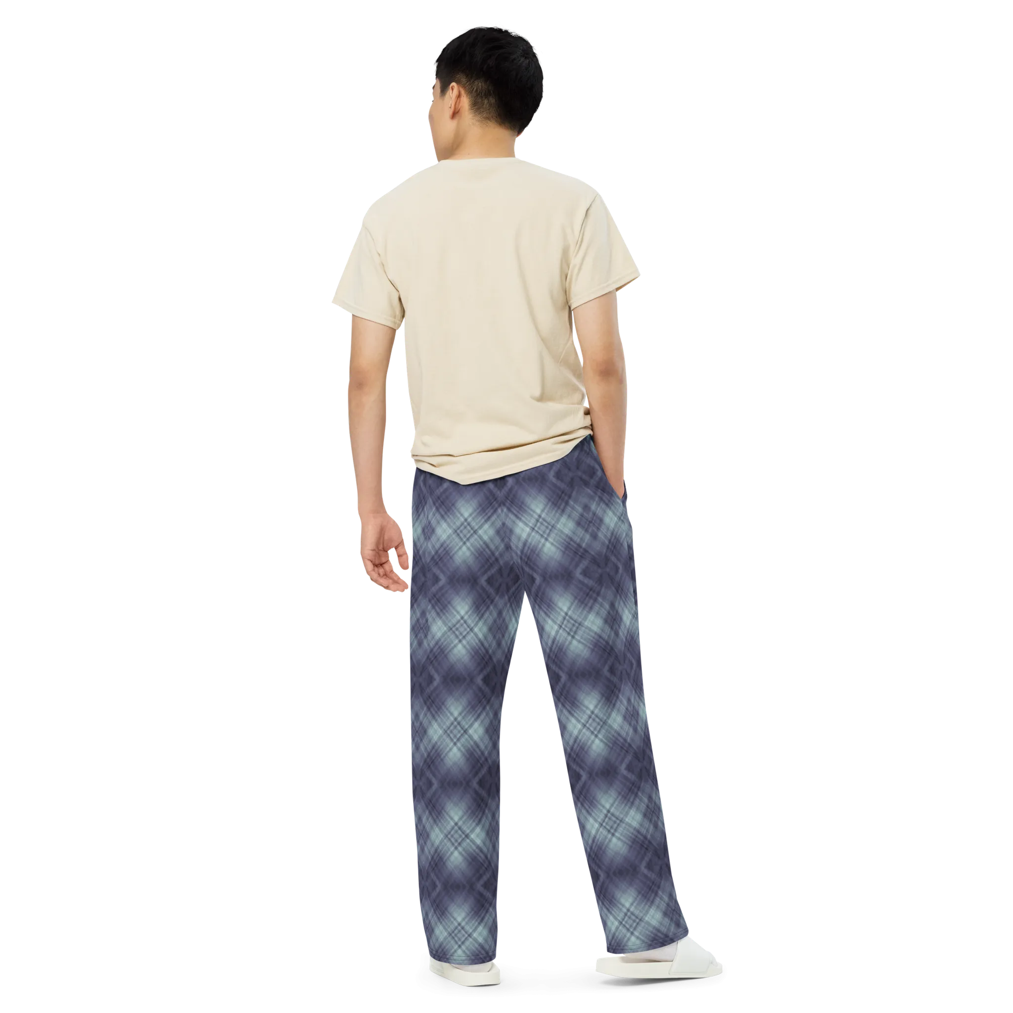 Recursia Argyle Rewired I Men's Wide Leg Pants In Blue