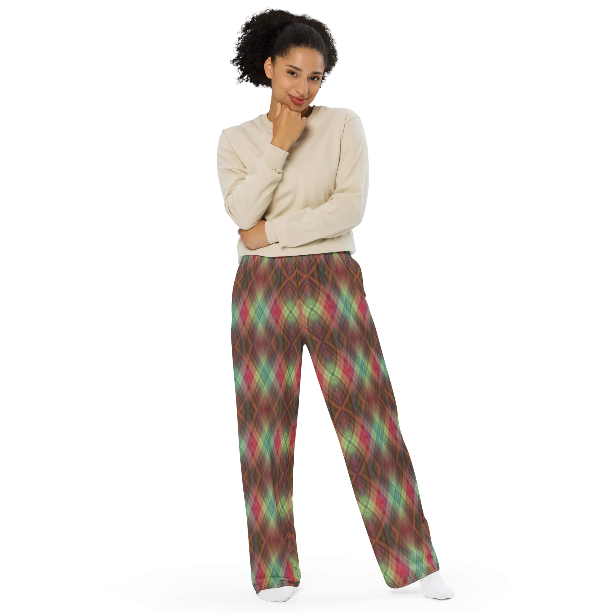 Recursia Argyle Rewired Women's Wide Leg Pants